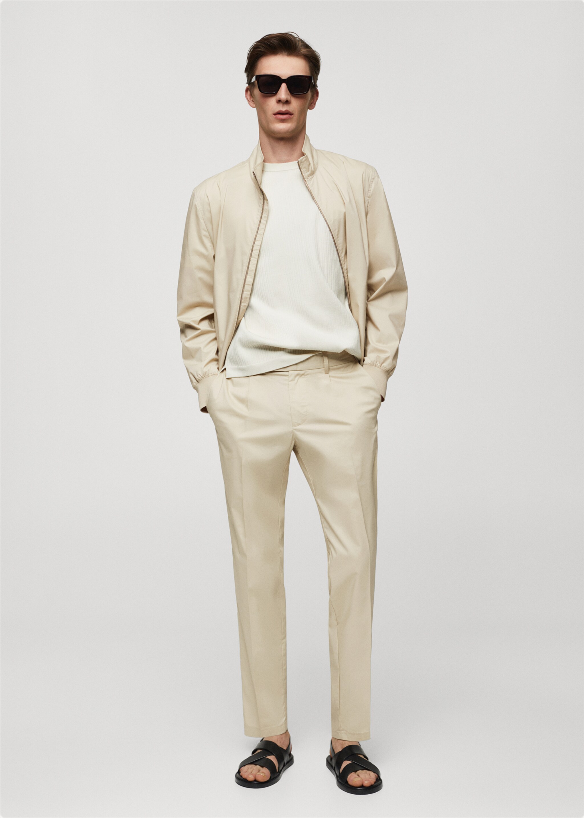 Veste coton fermeture Éclair stretch - Plan général