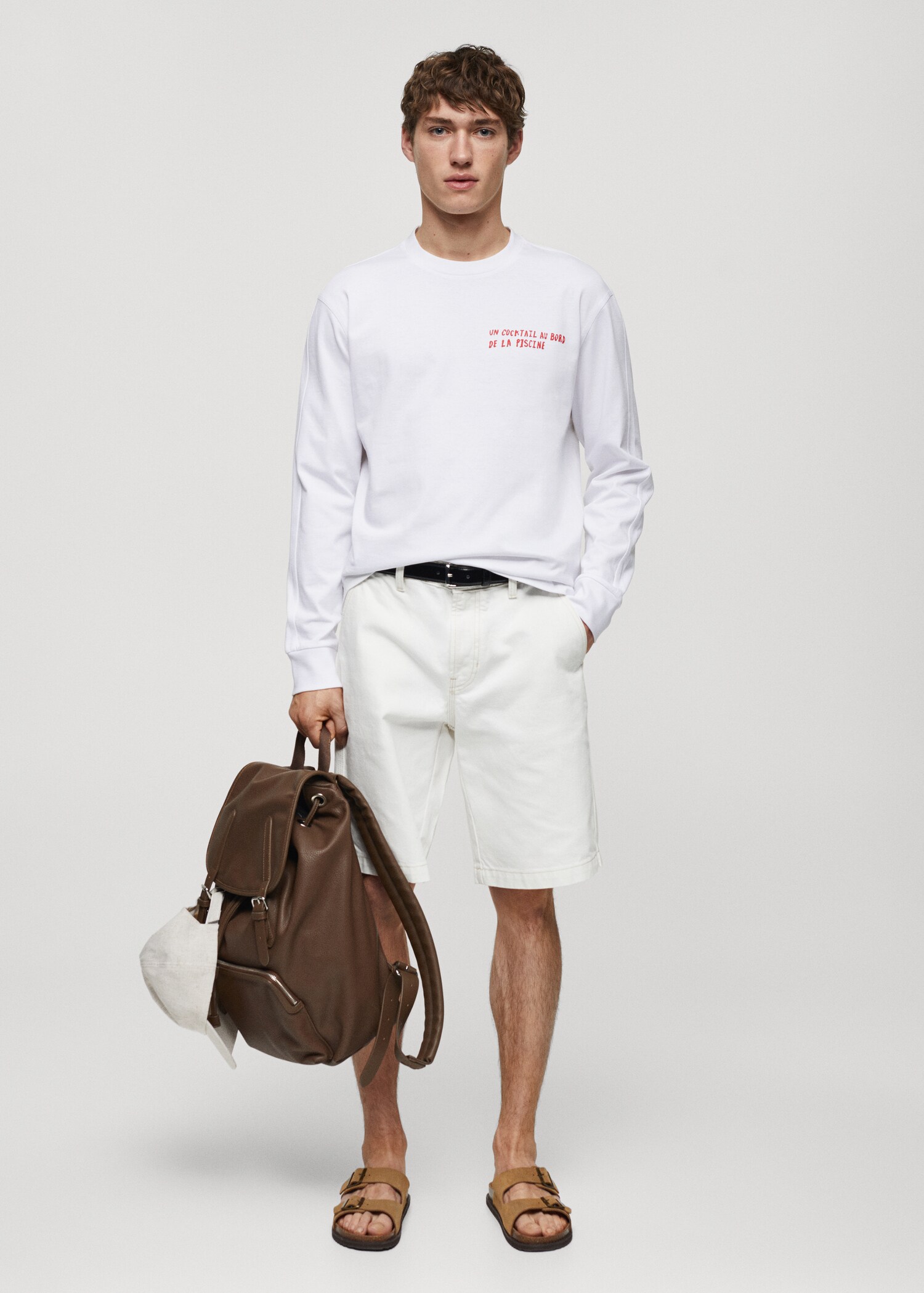 Sweatshirt i 100% bomull med trykk - Total bildeutsnitt