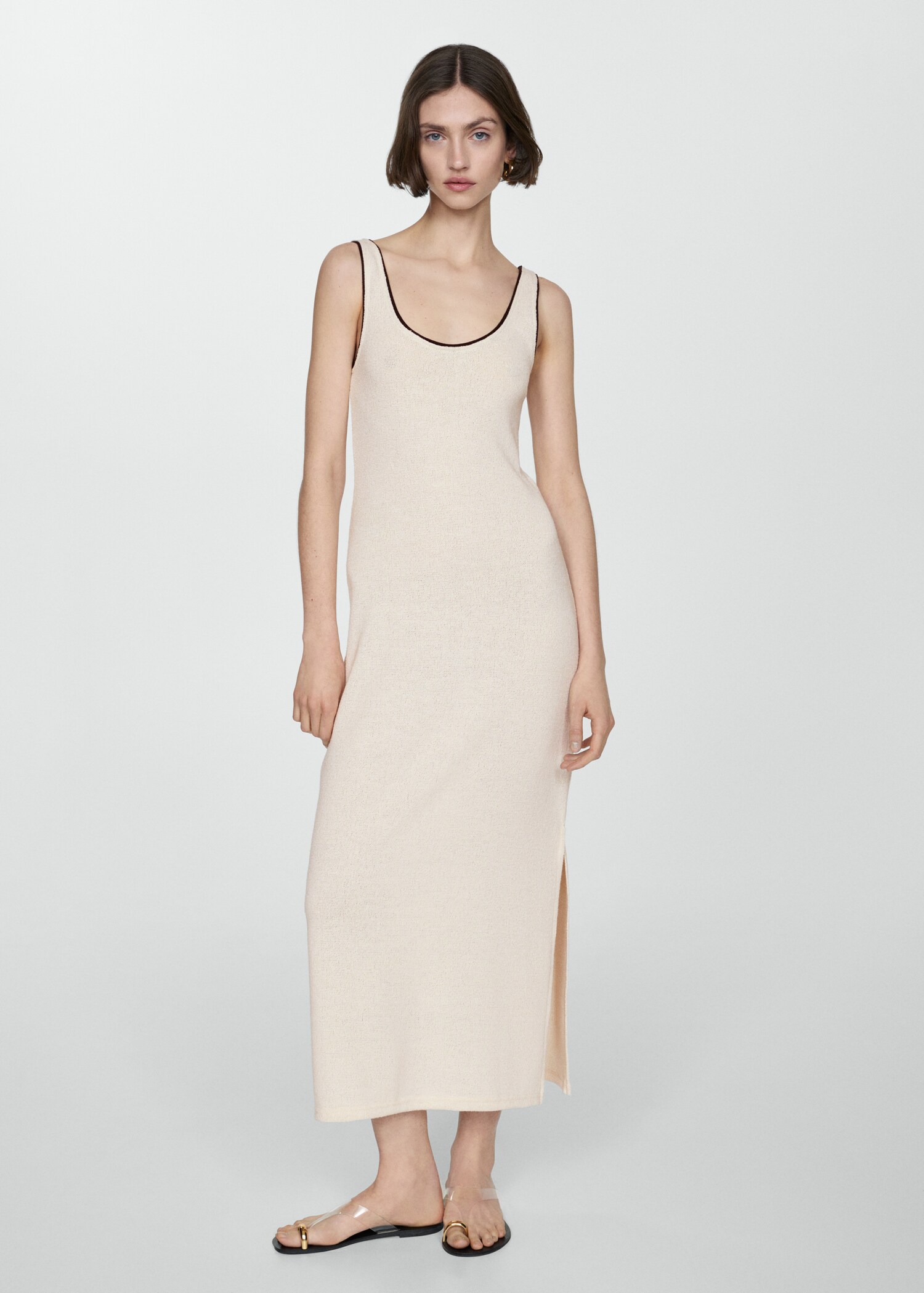 Side slit knit dress - General plane