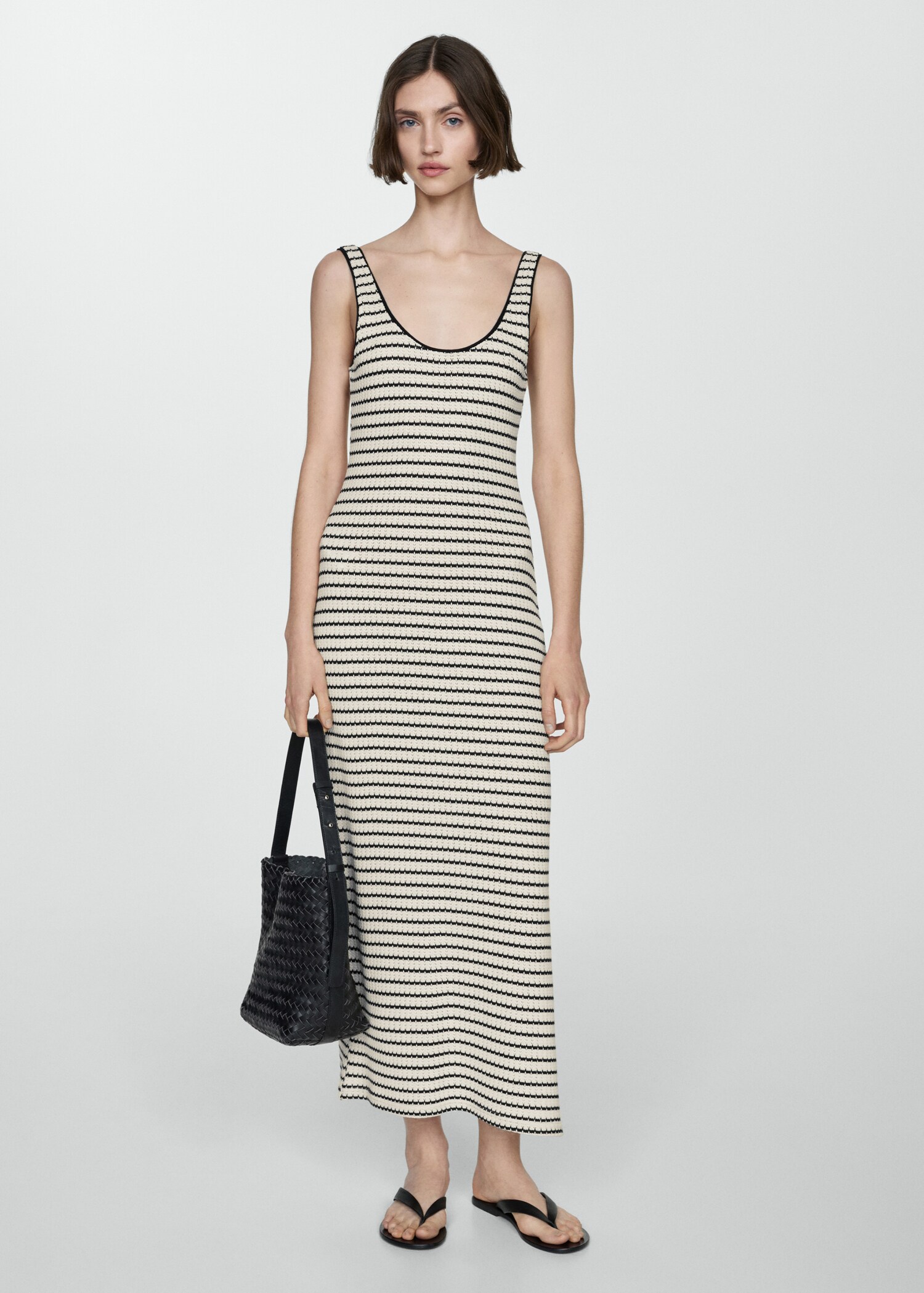 Side slit knit dress - General plane