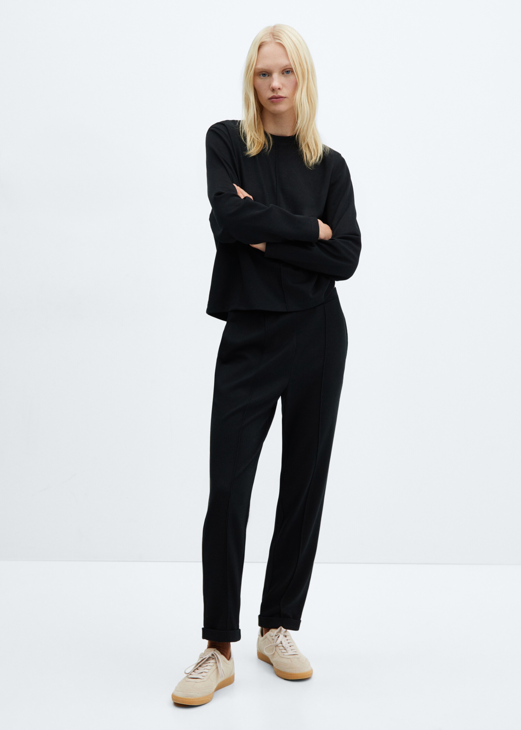 Jogger trousers with seam detail - General plane