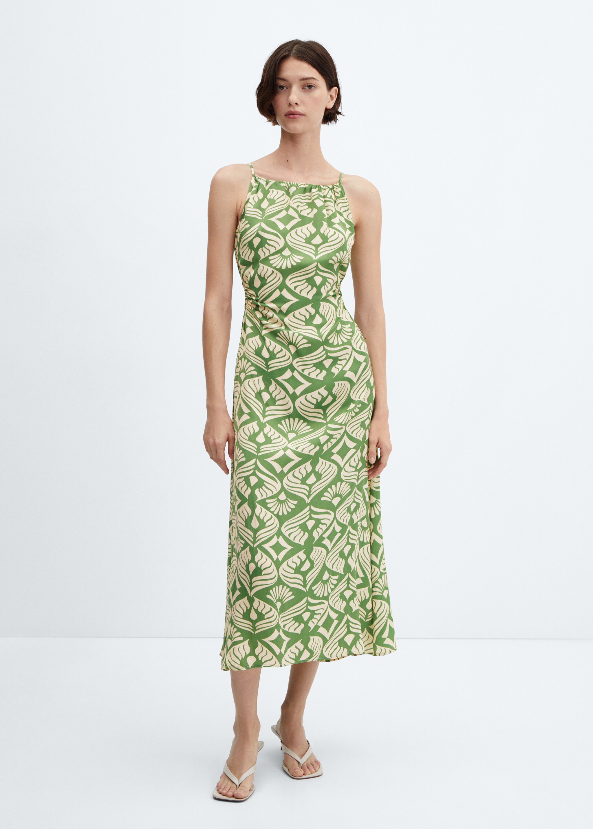 Printed dress with openings - General plane