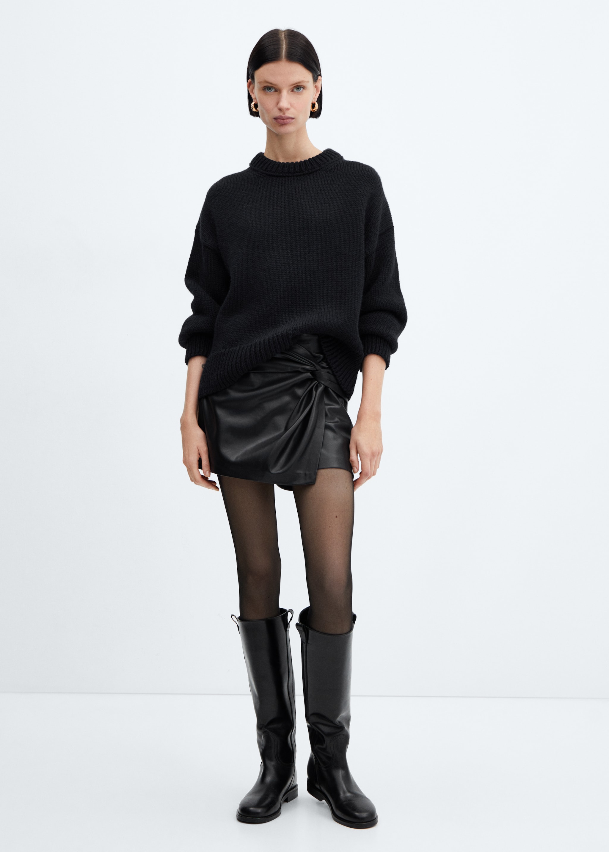 Leather-effect culottes - General plane