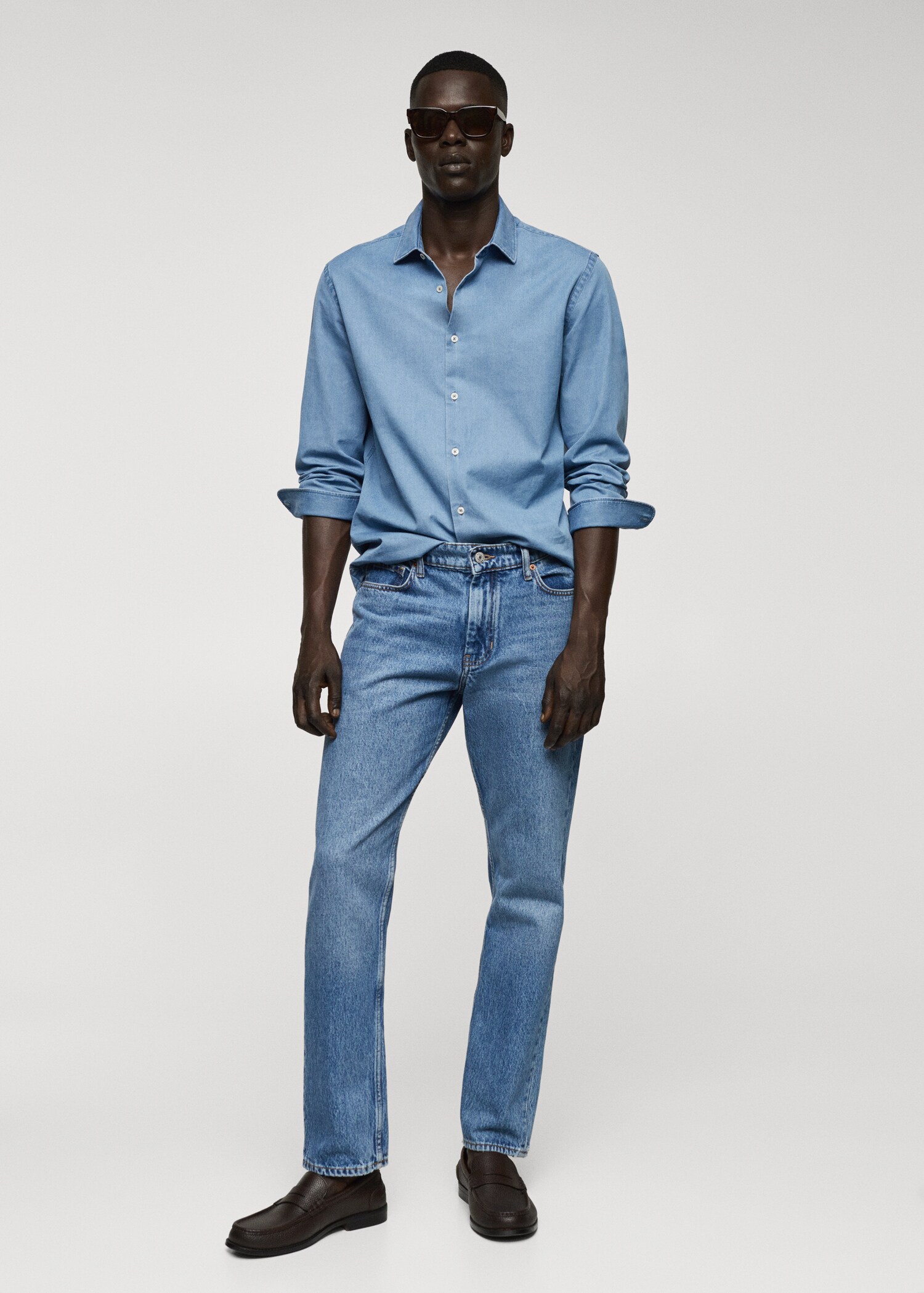 Camisa regular fit chambray algodón - Plano general