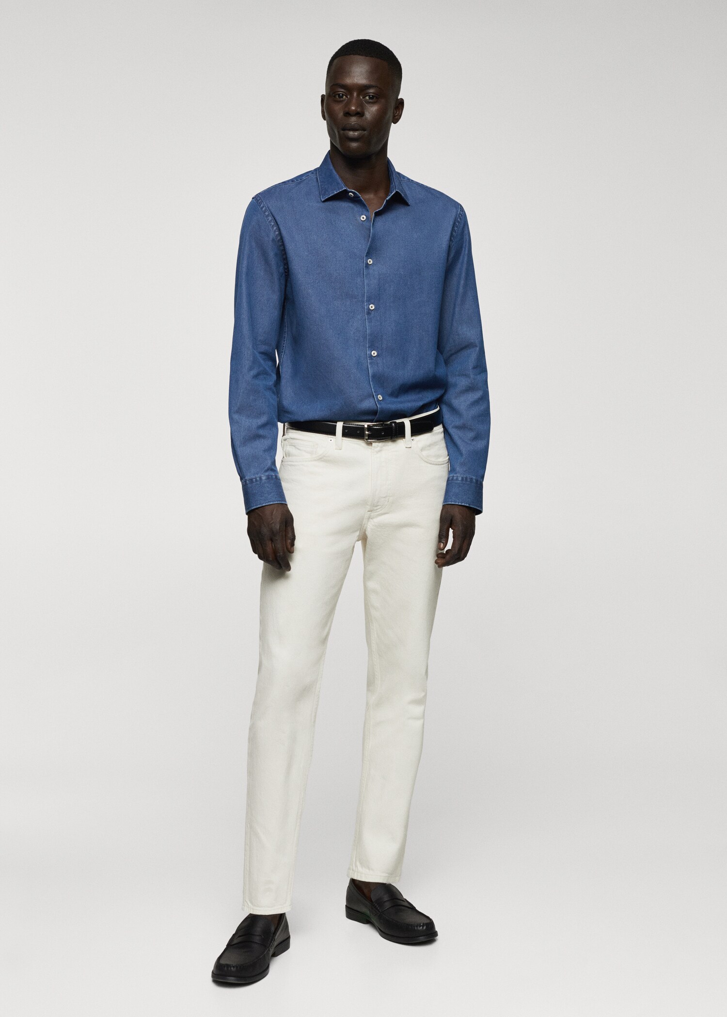 Regular-fit cotton chambray shirt - Загальний план