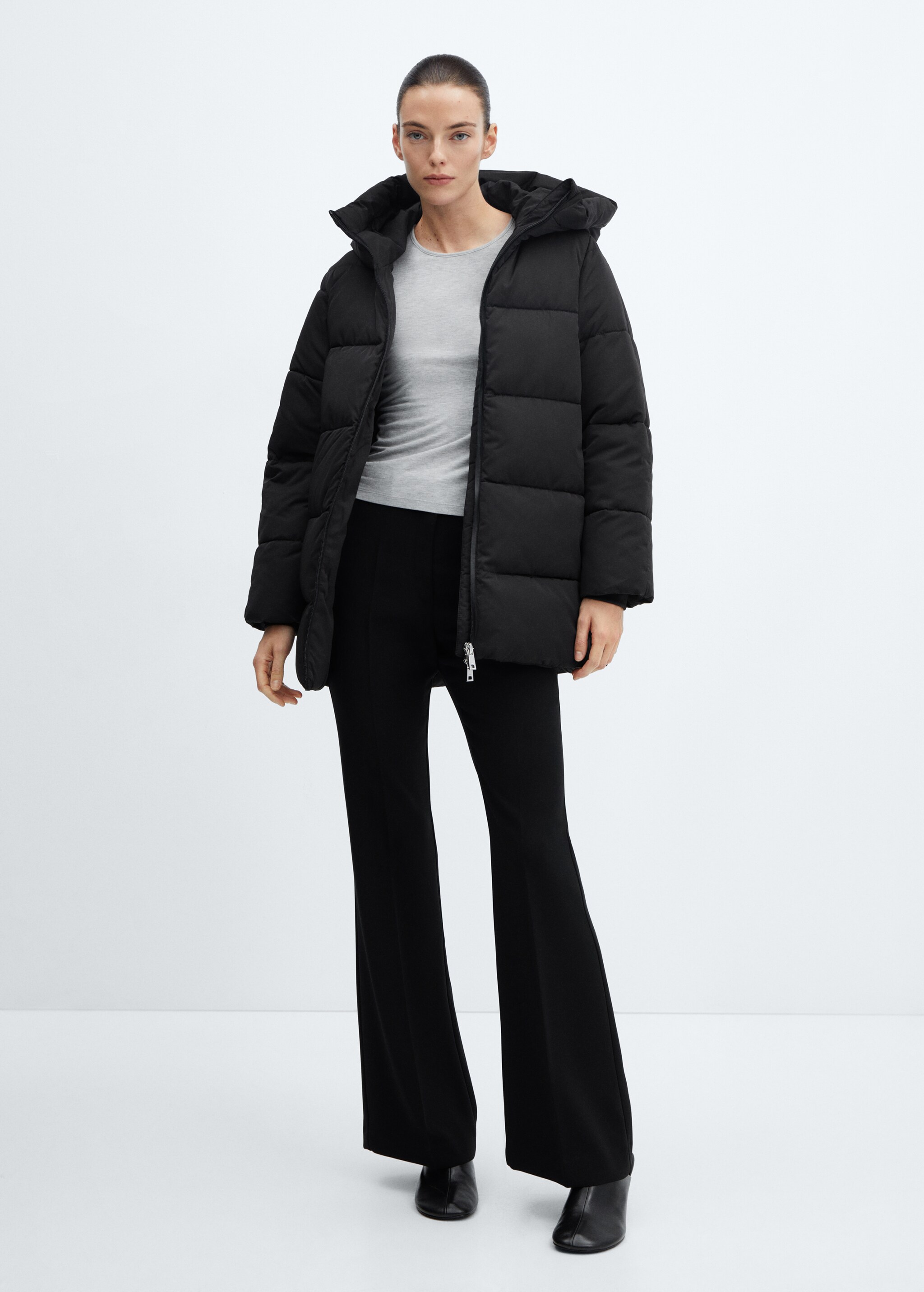 Hood quilted coat - General plane