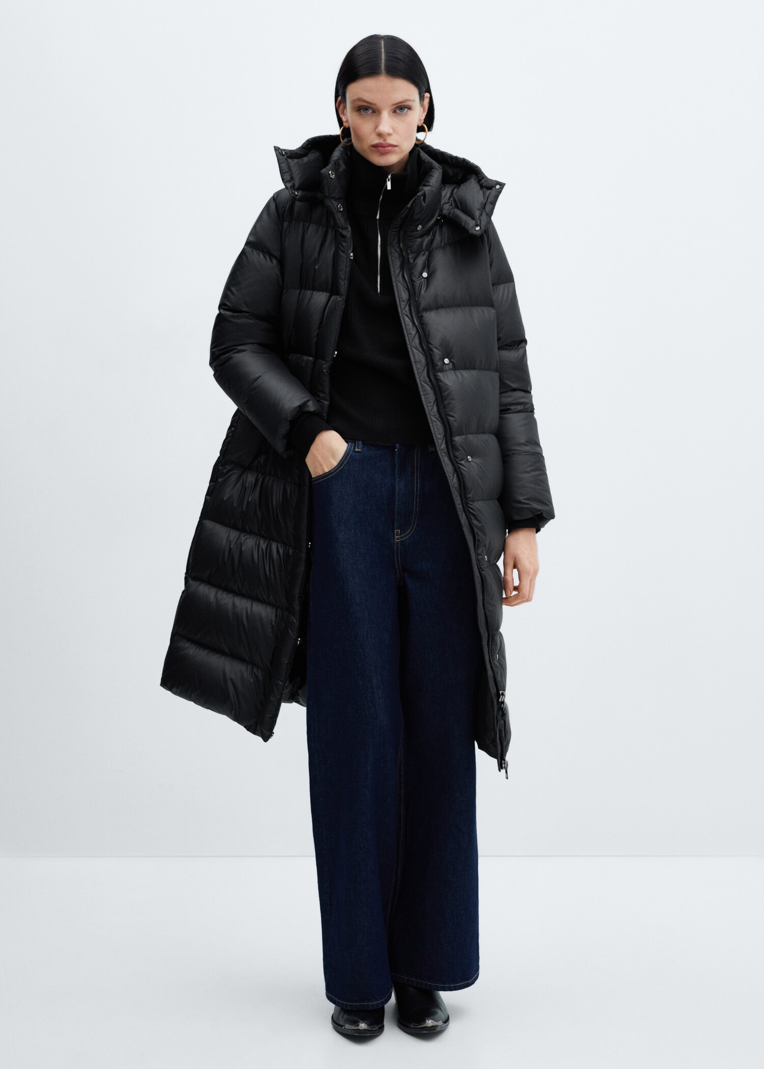 Anorak largo acolchado plumón - Plano general