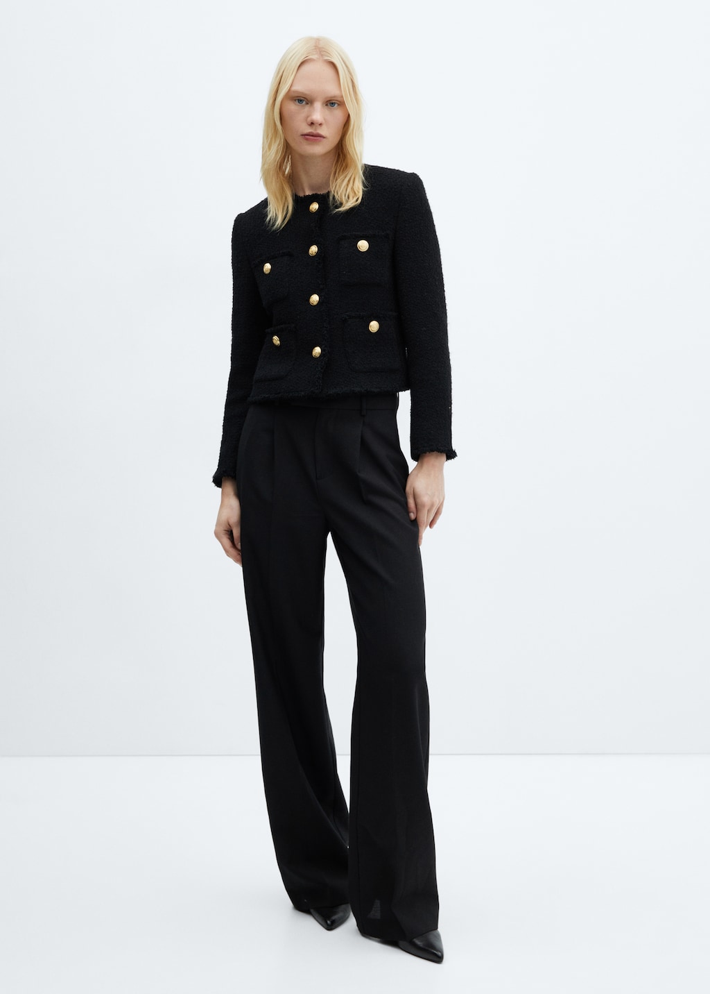 Pocket tweed jacket - Women | MANGO Gibraltar Pocket tweed jacket - Women | MANGO Gibraltar