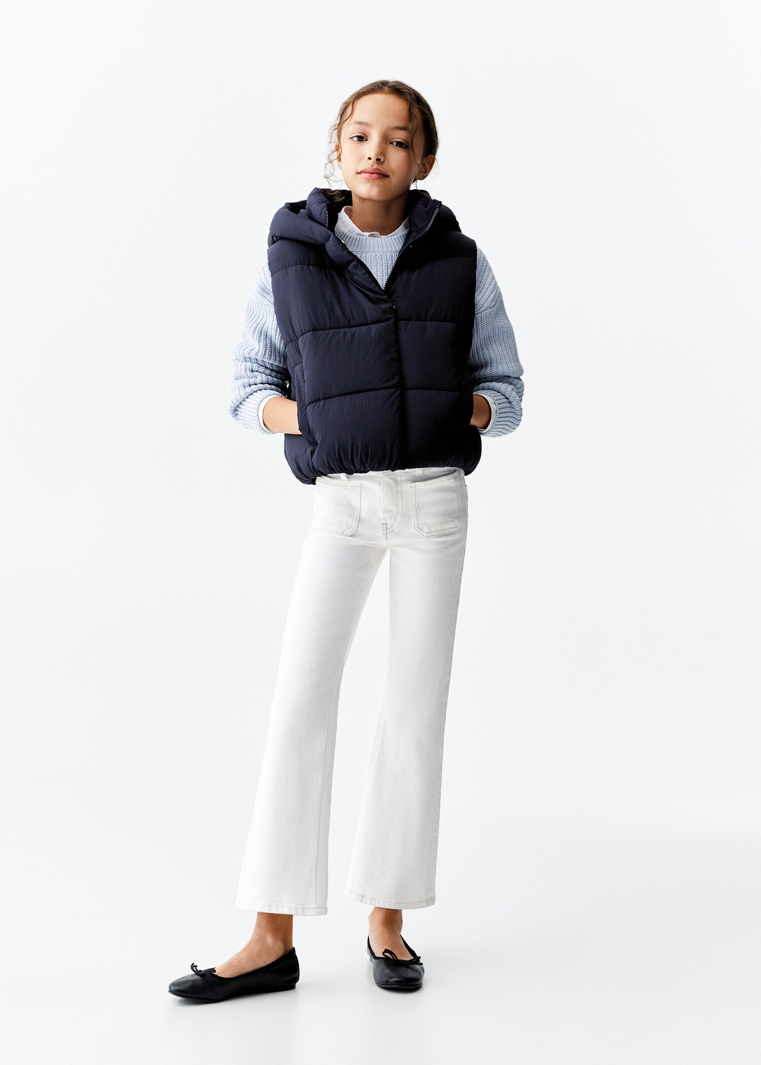 Quilted gilet with hood - General plane