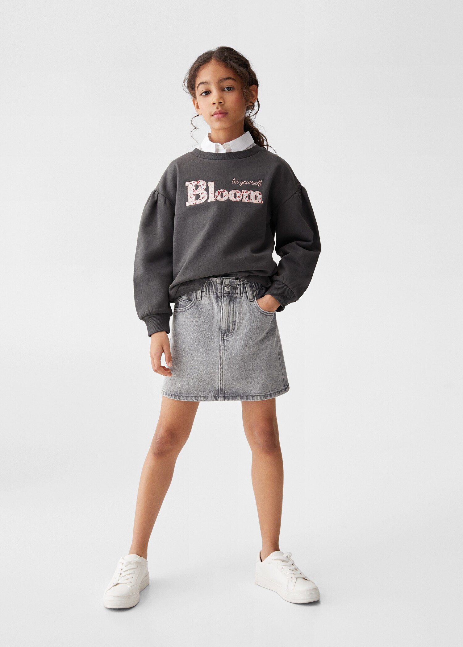 Falda denim paperbag - Plano general