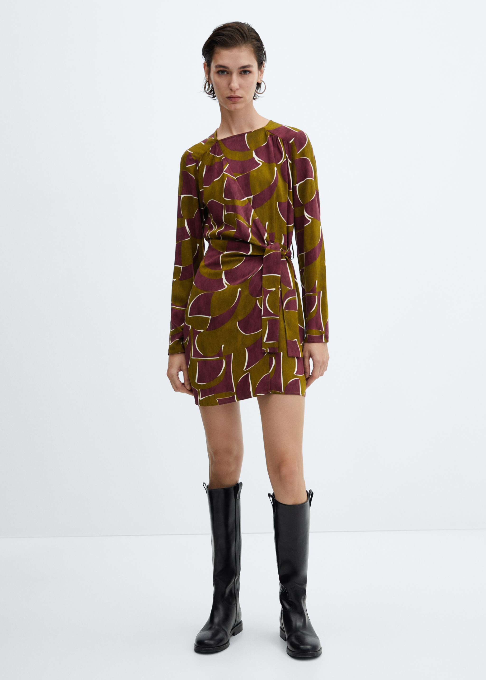 Knotted wrap dress - General plane