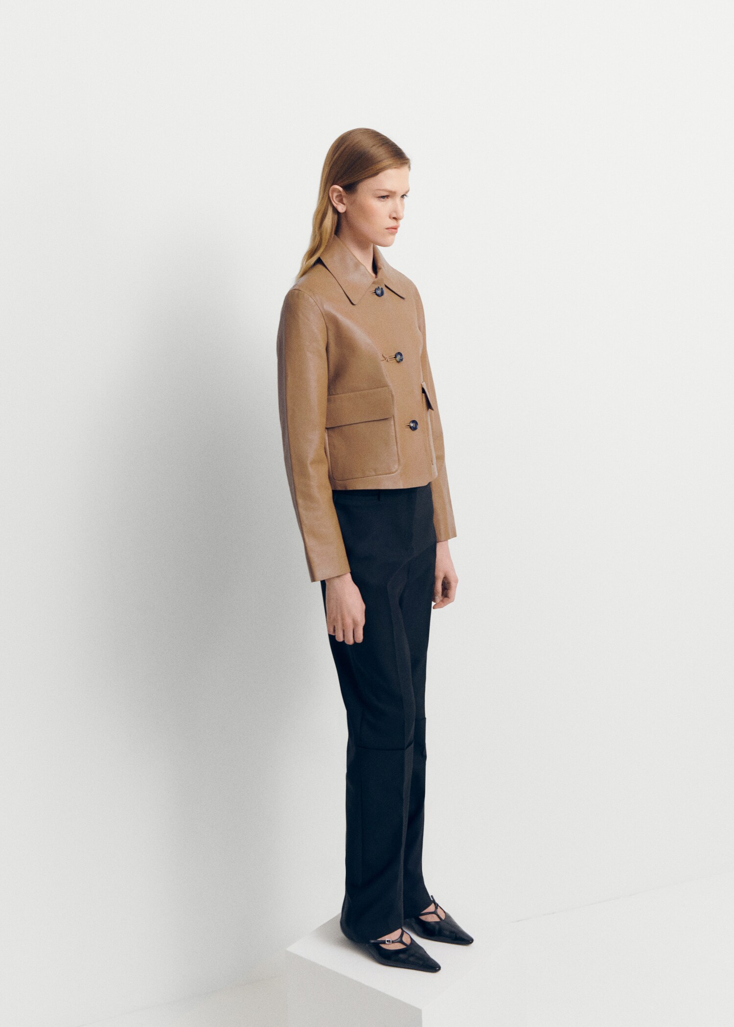 Chaqueta 100% piel botones - Plano general