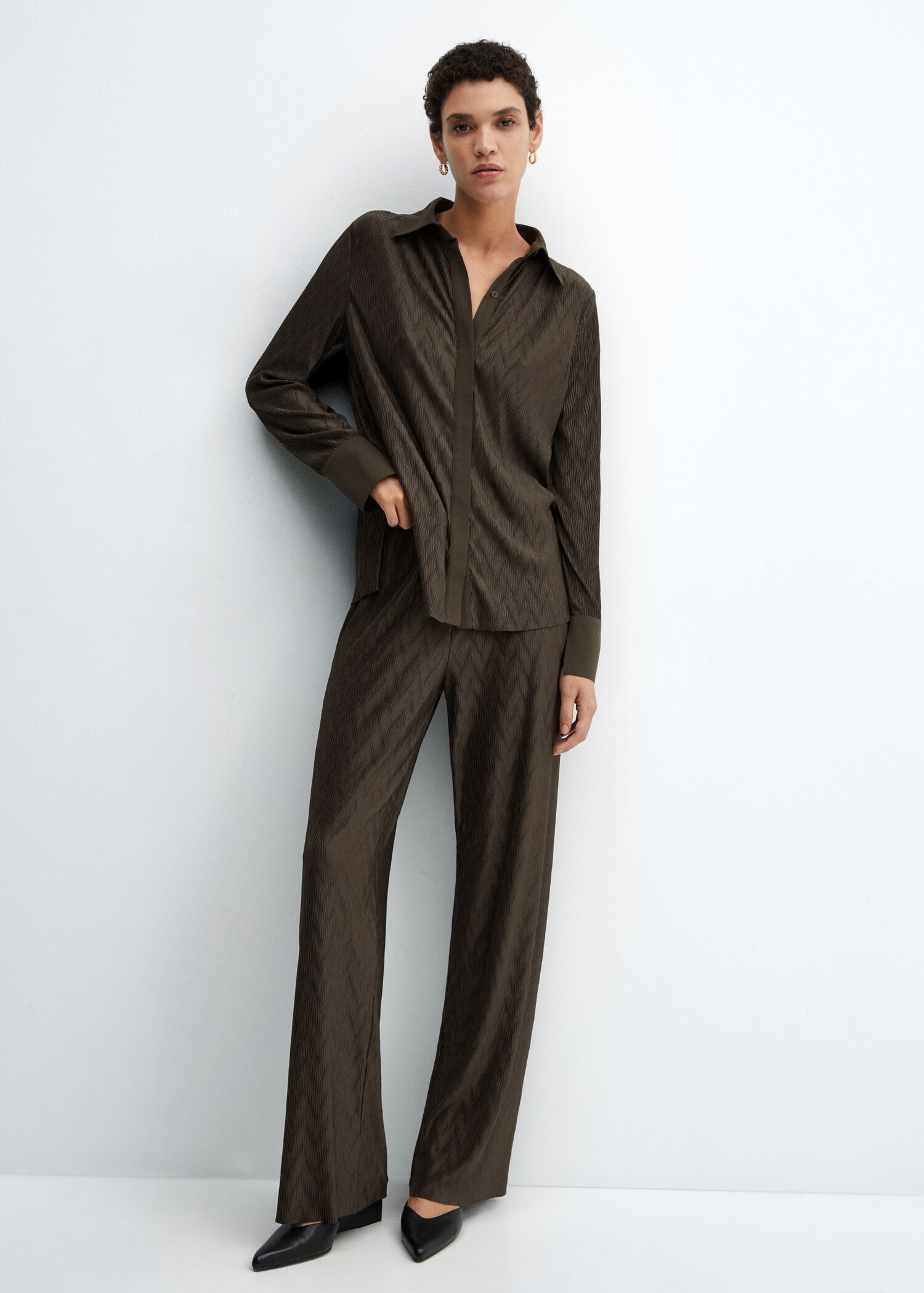 Textured wideleg pants - General plane