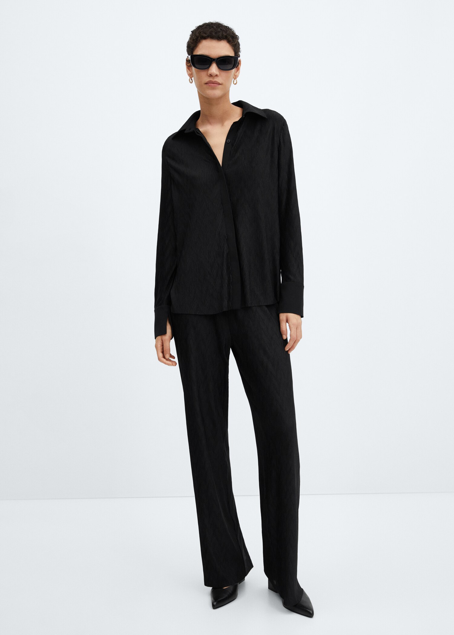 Textured wideleg pants - General plane