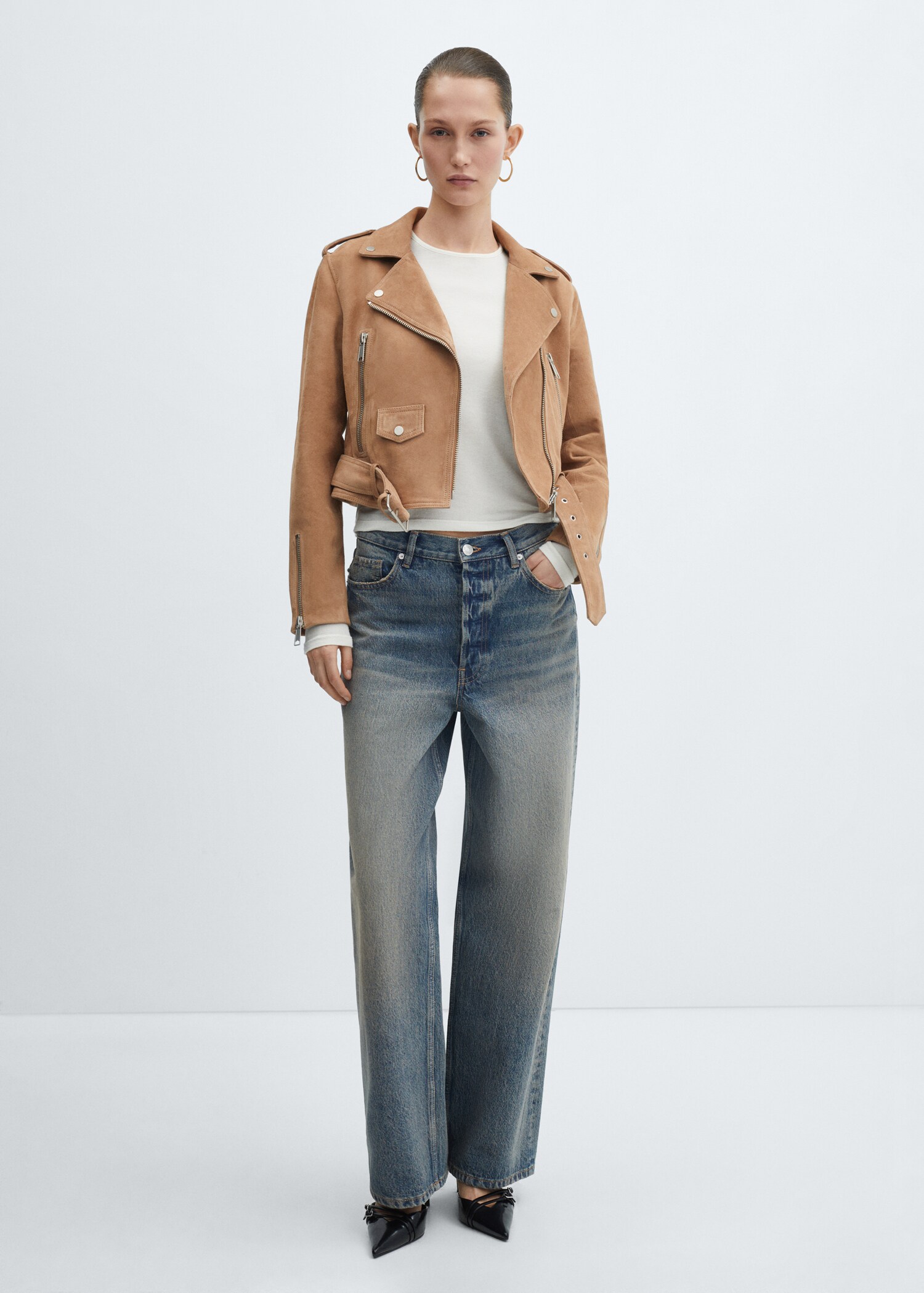 Blouson biker en cuir - Plan général