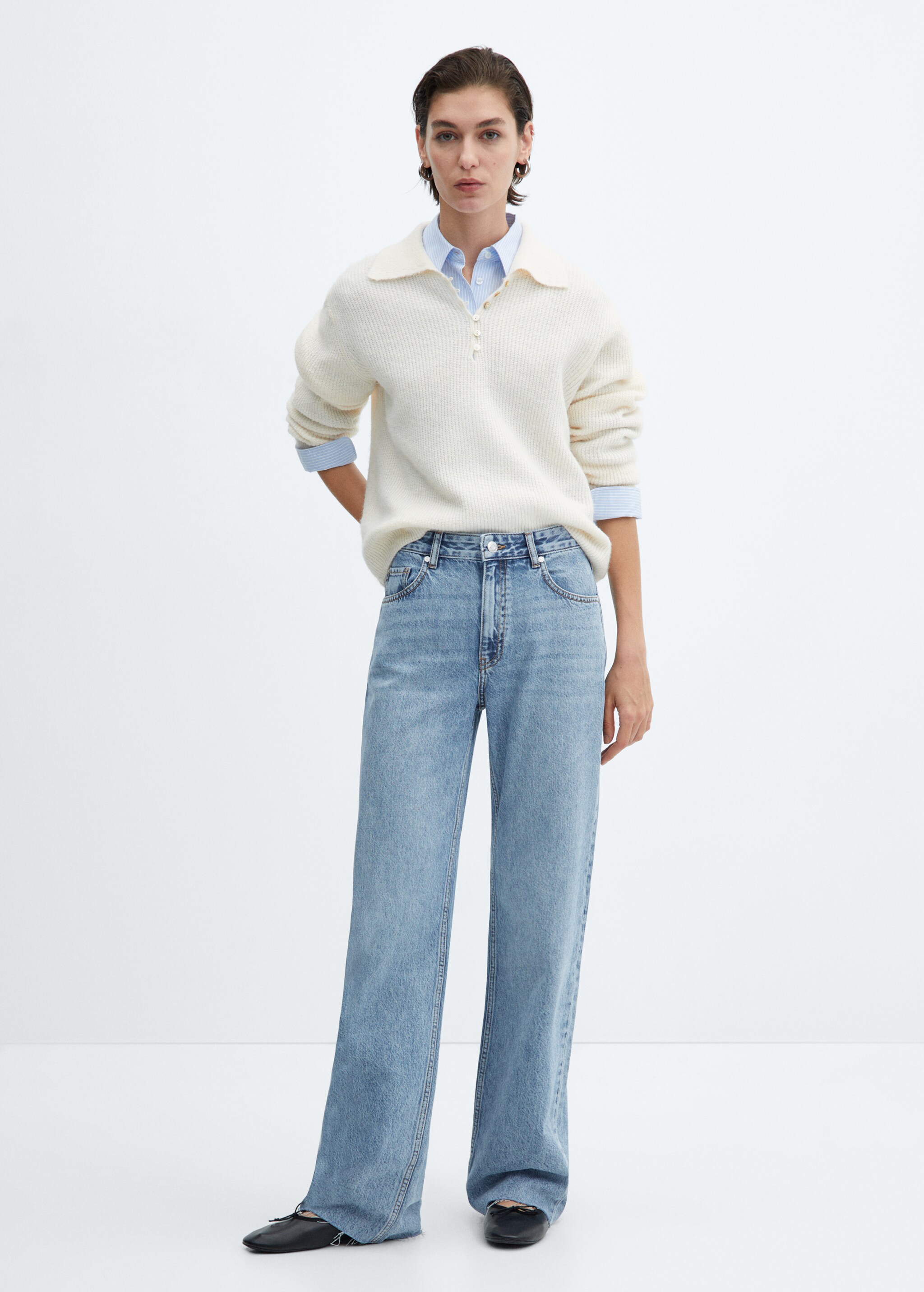 Wideleg mid-rise jeans - General plane