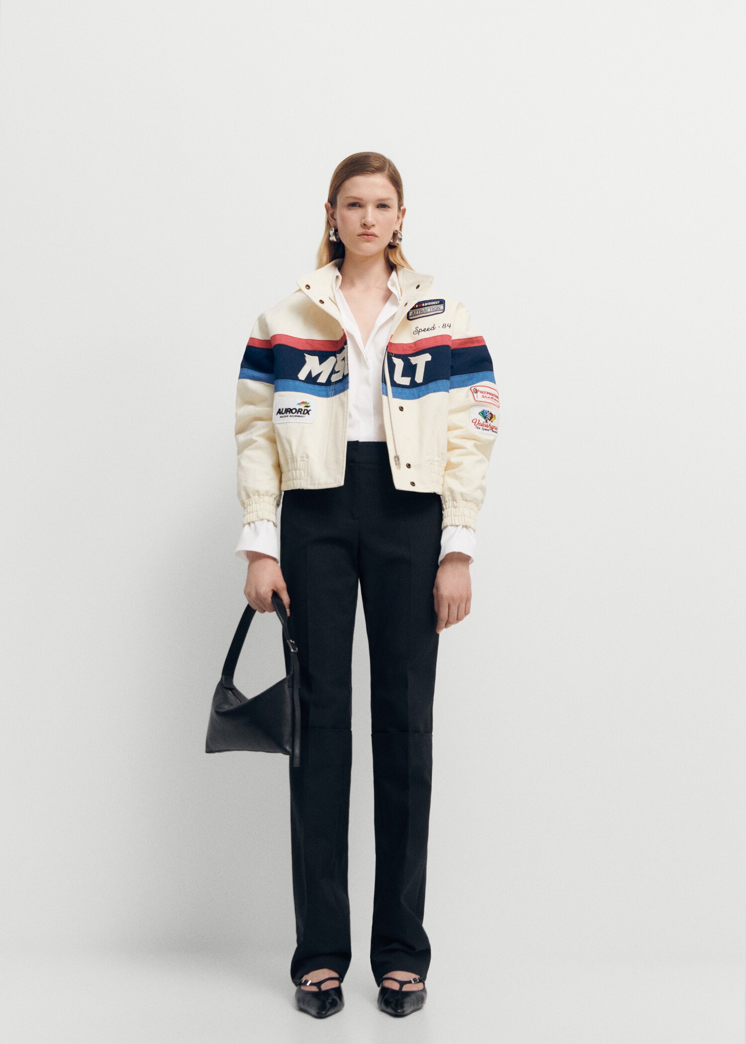 Veste racing coton écussons - Plan général