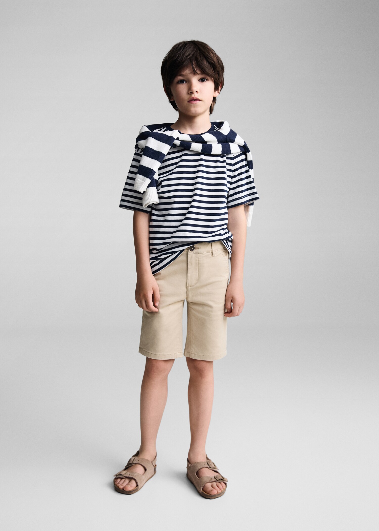 Slim-fit chino cotton bermuda shorts - General plane