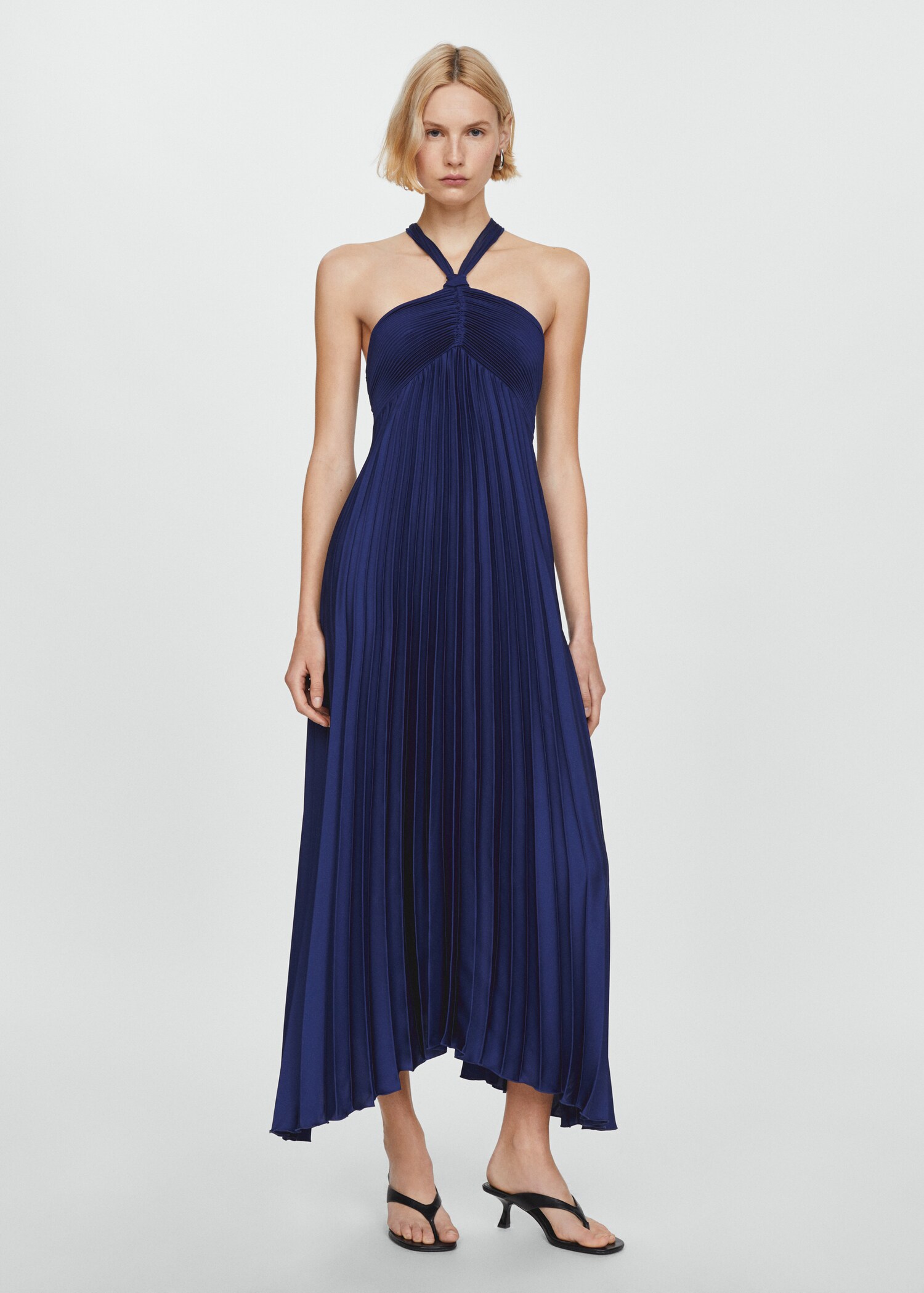 Pleated halter neck dress - General plane