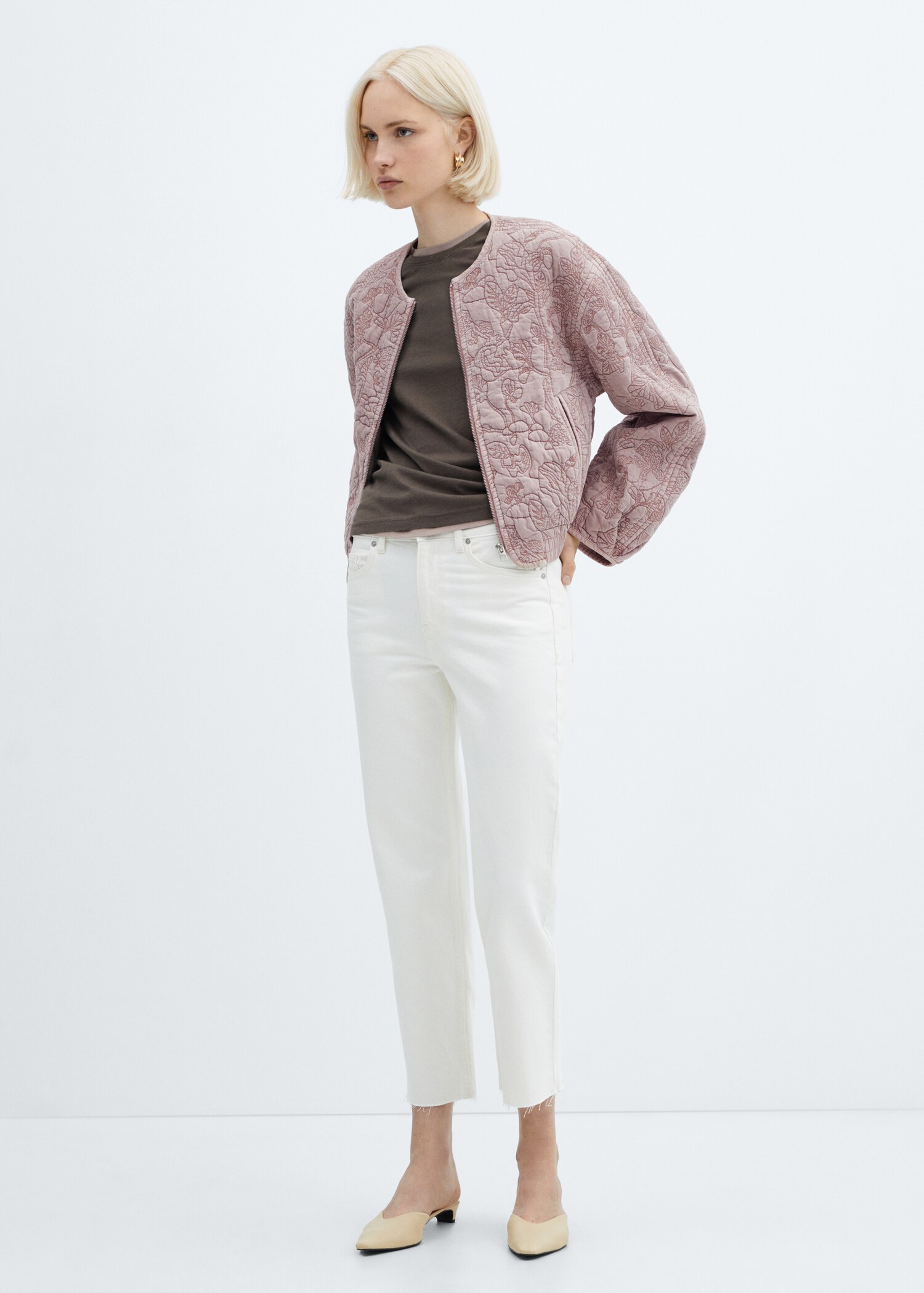 Floral embroidered jacket - General plane