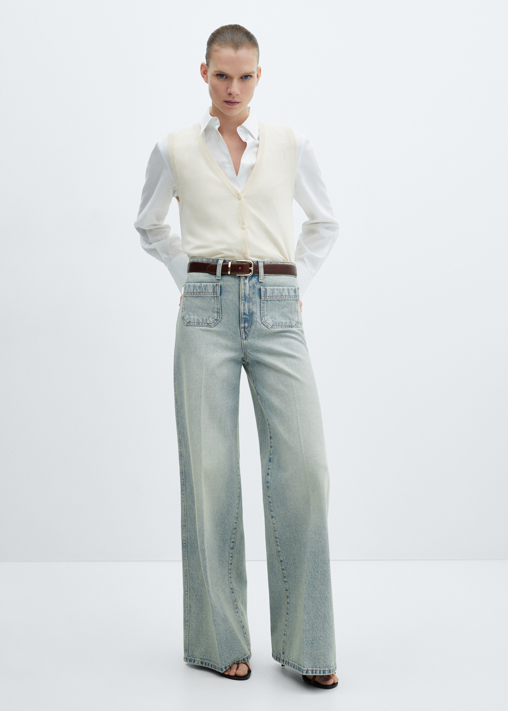 Wideleg jeans with pockets - General plane