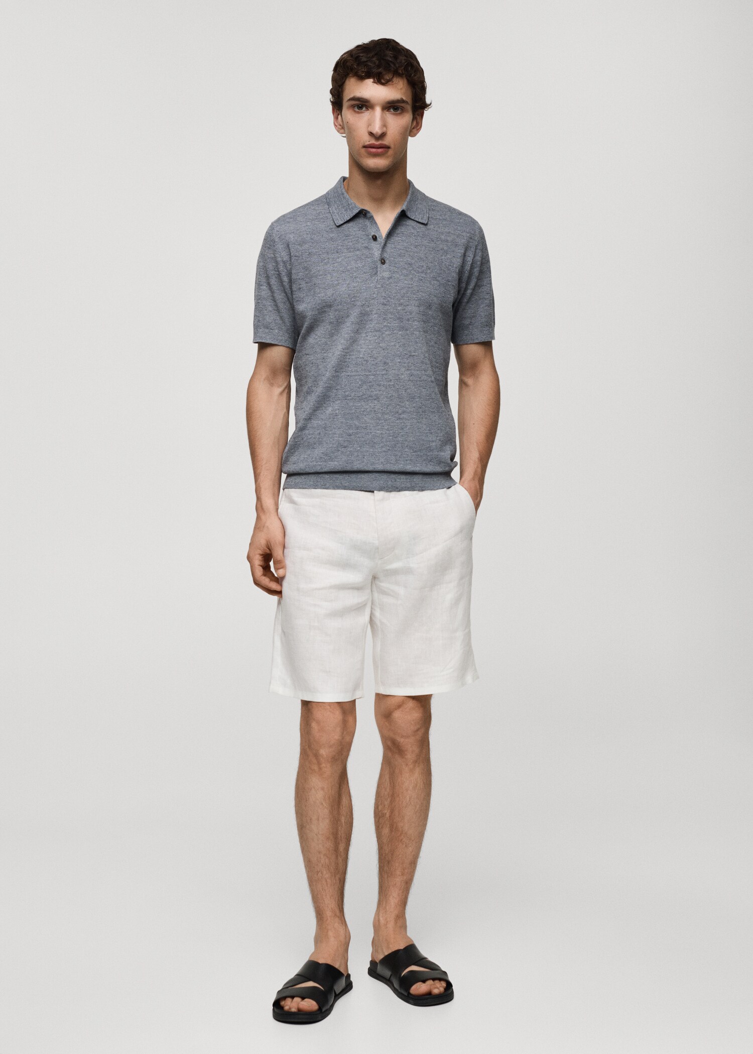 Short-sleeve knitted polo shirt - General plane