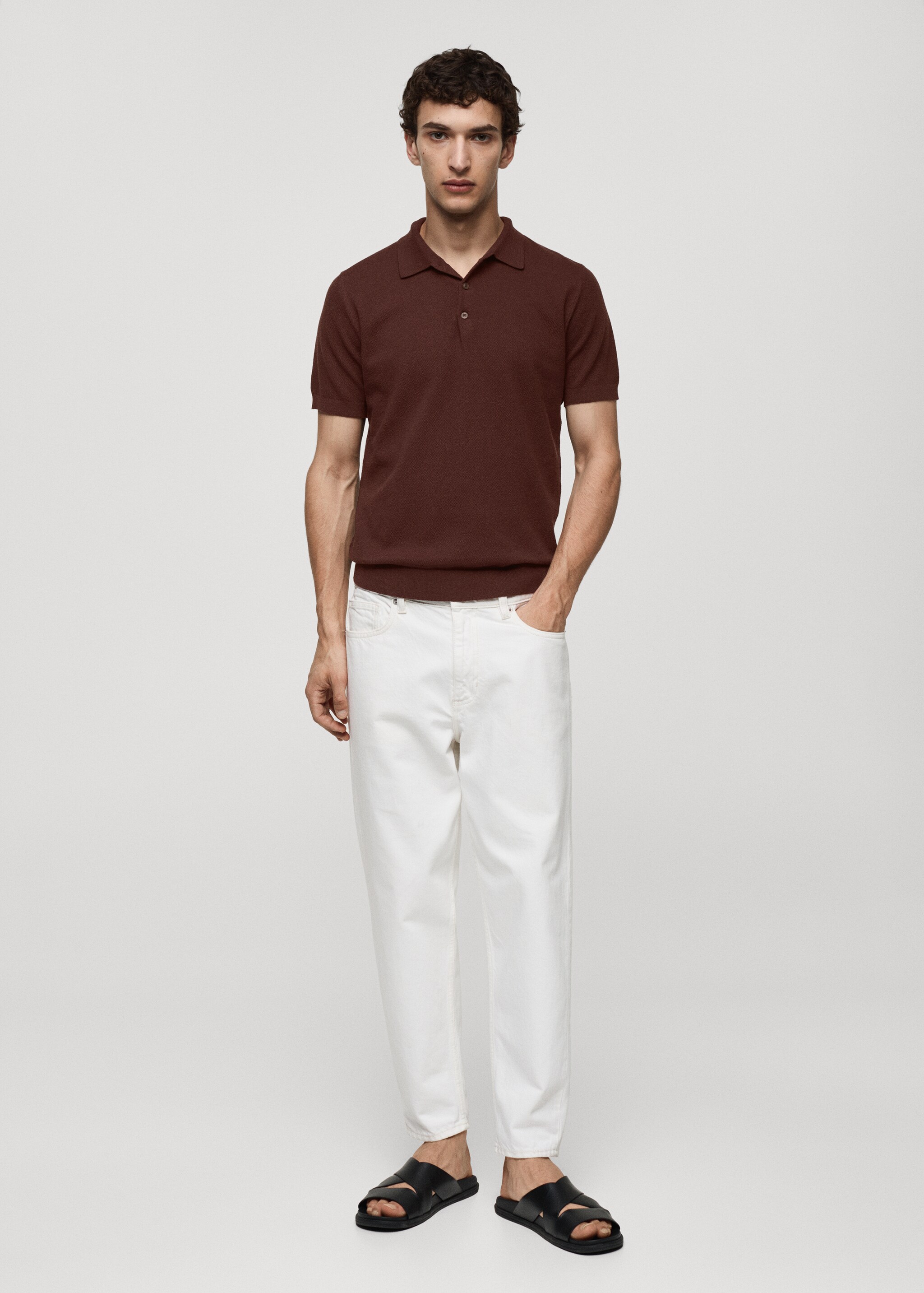 Short-sleeve knitted polo shirt - General plane