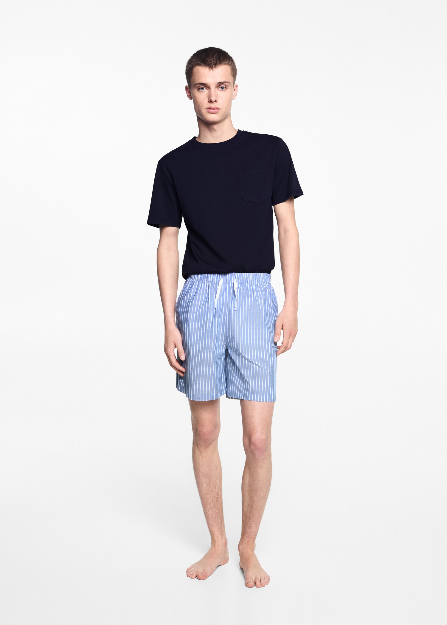 Striped cotton short pyjamas - General plane