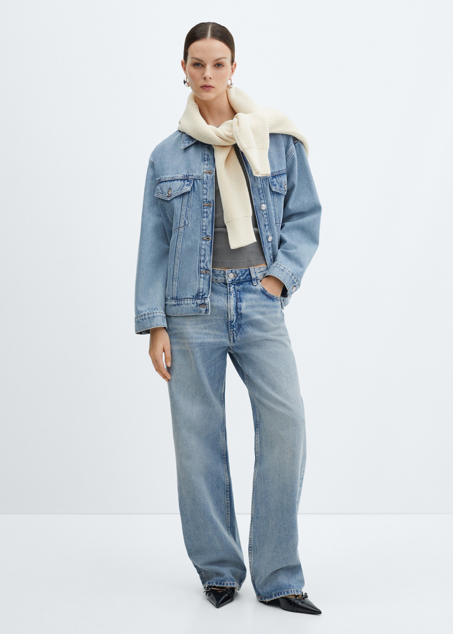 Oversize denim jacket - General plane