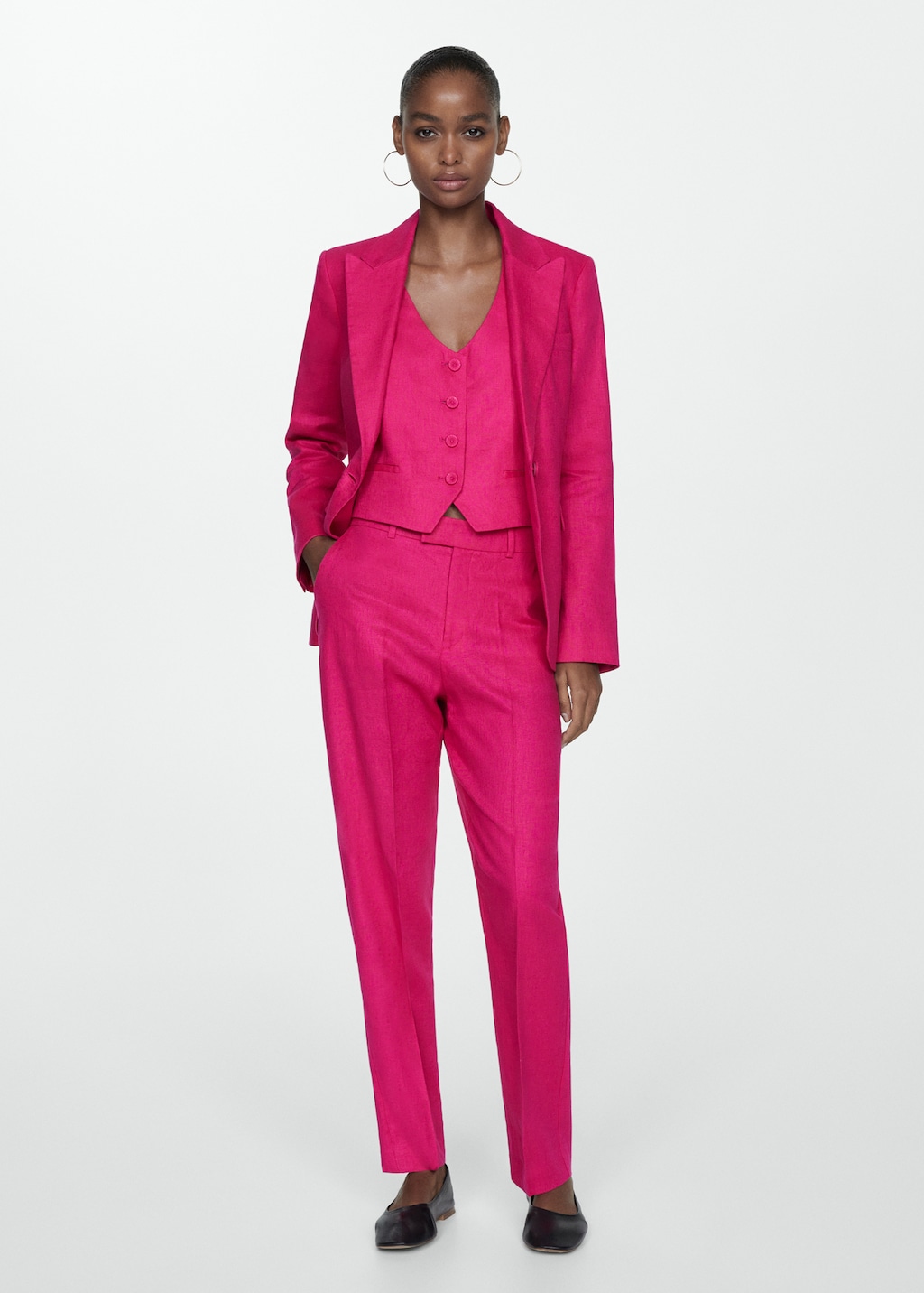 Blazer suit 100 linen Women MANGO Greece