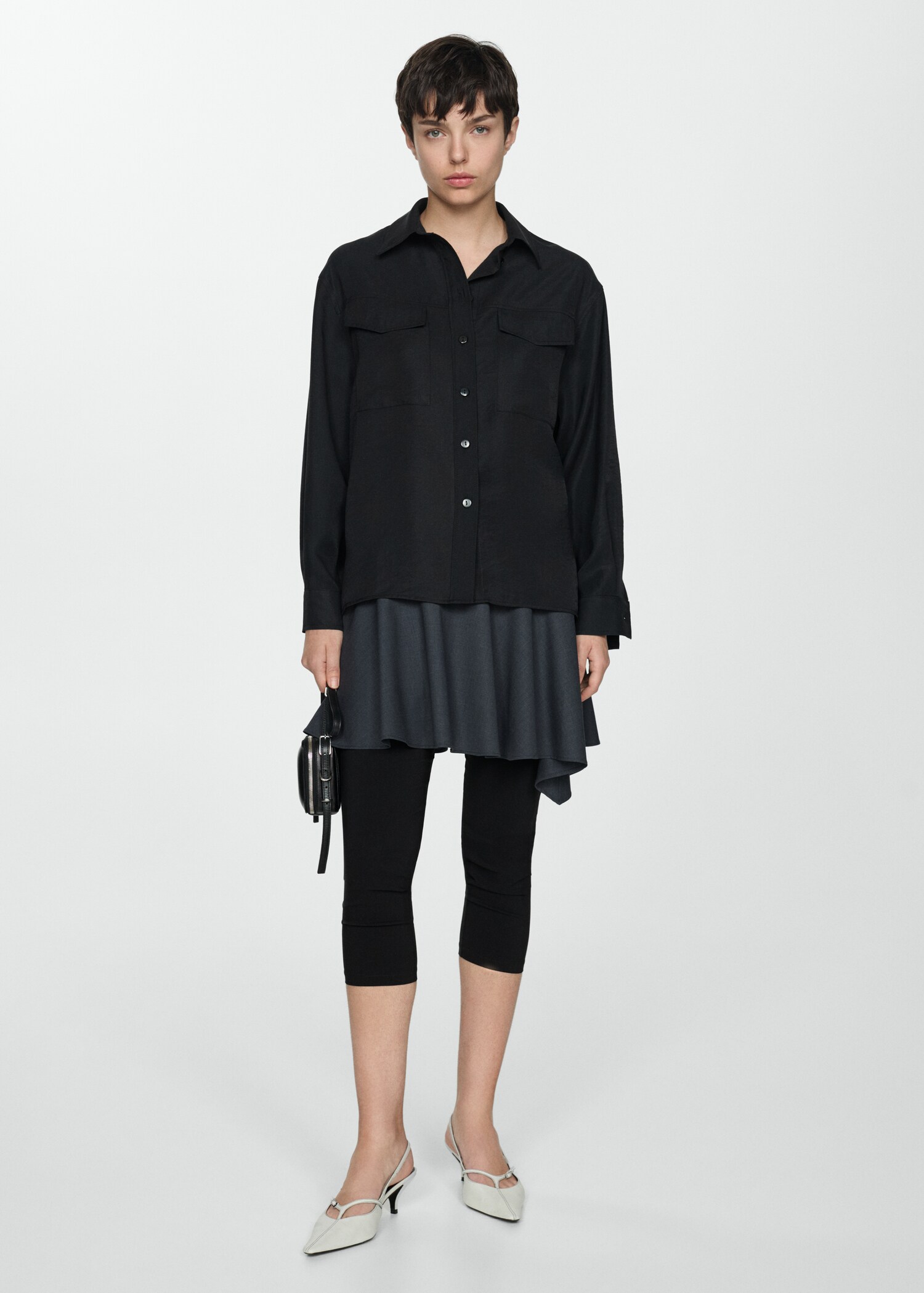Chest-pocket modal shirt - Woman | MANGO USA