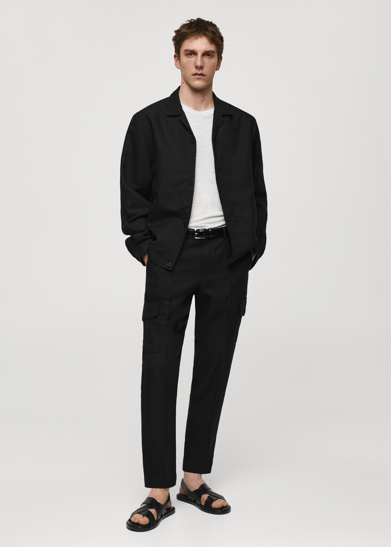Surchemise slim-fit mélange de lin - Plan général