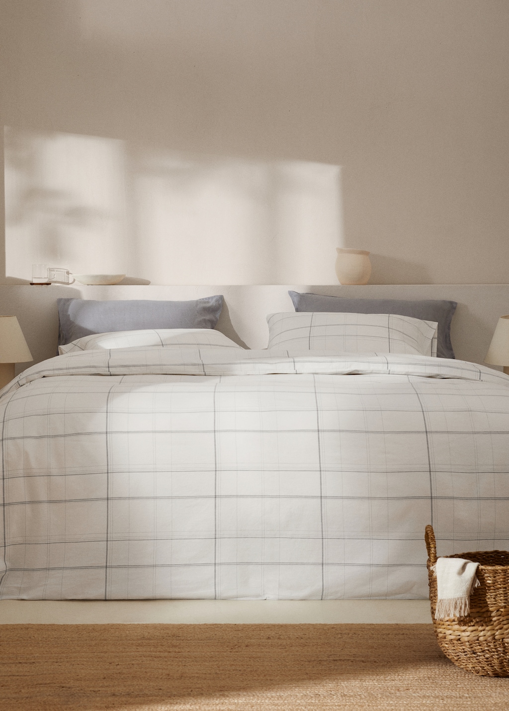 Striped cotton linen duvet cover for queen bed Home MANGO USA