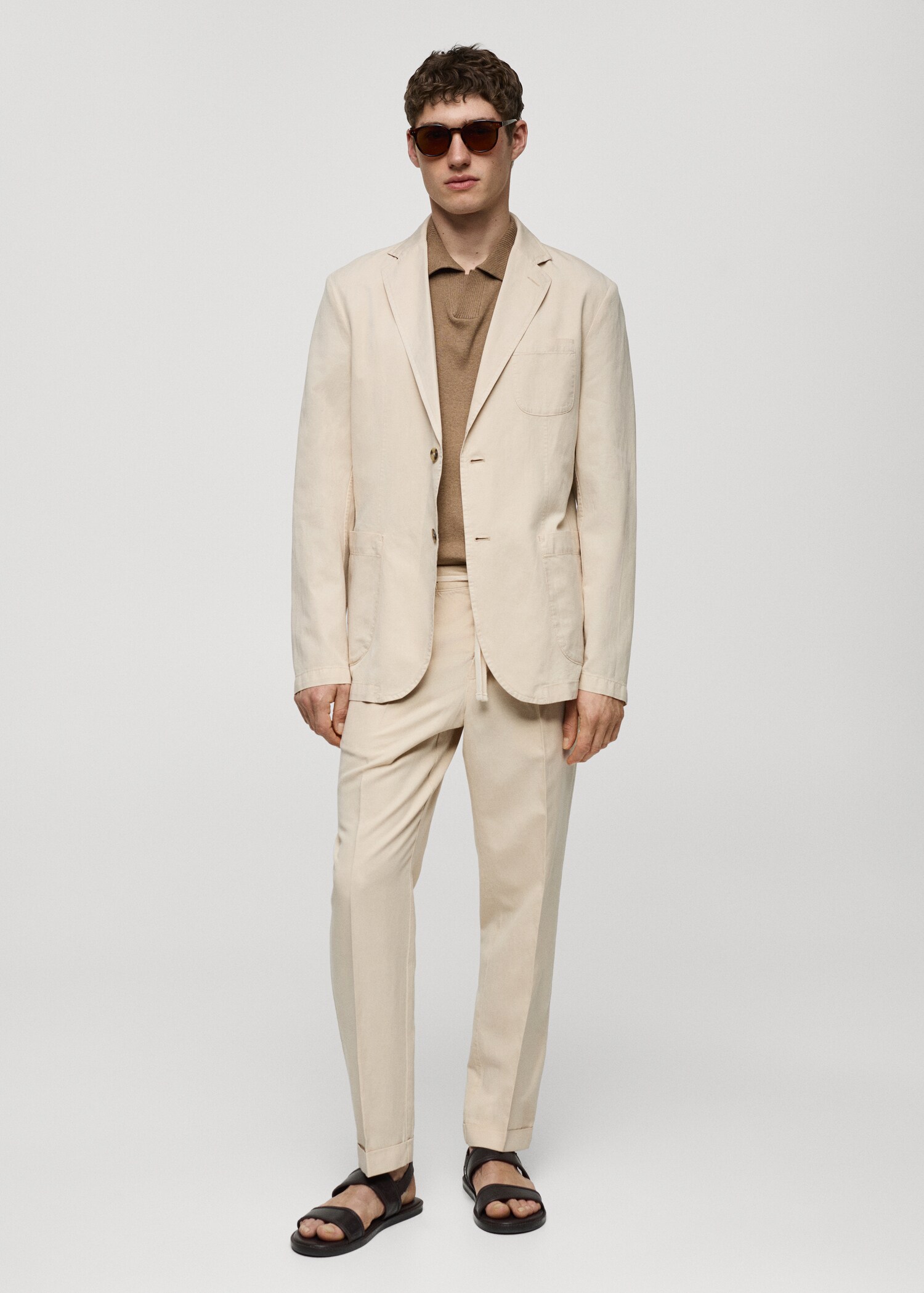 Americana slim fit lino algodón - Plano general