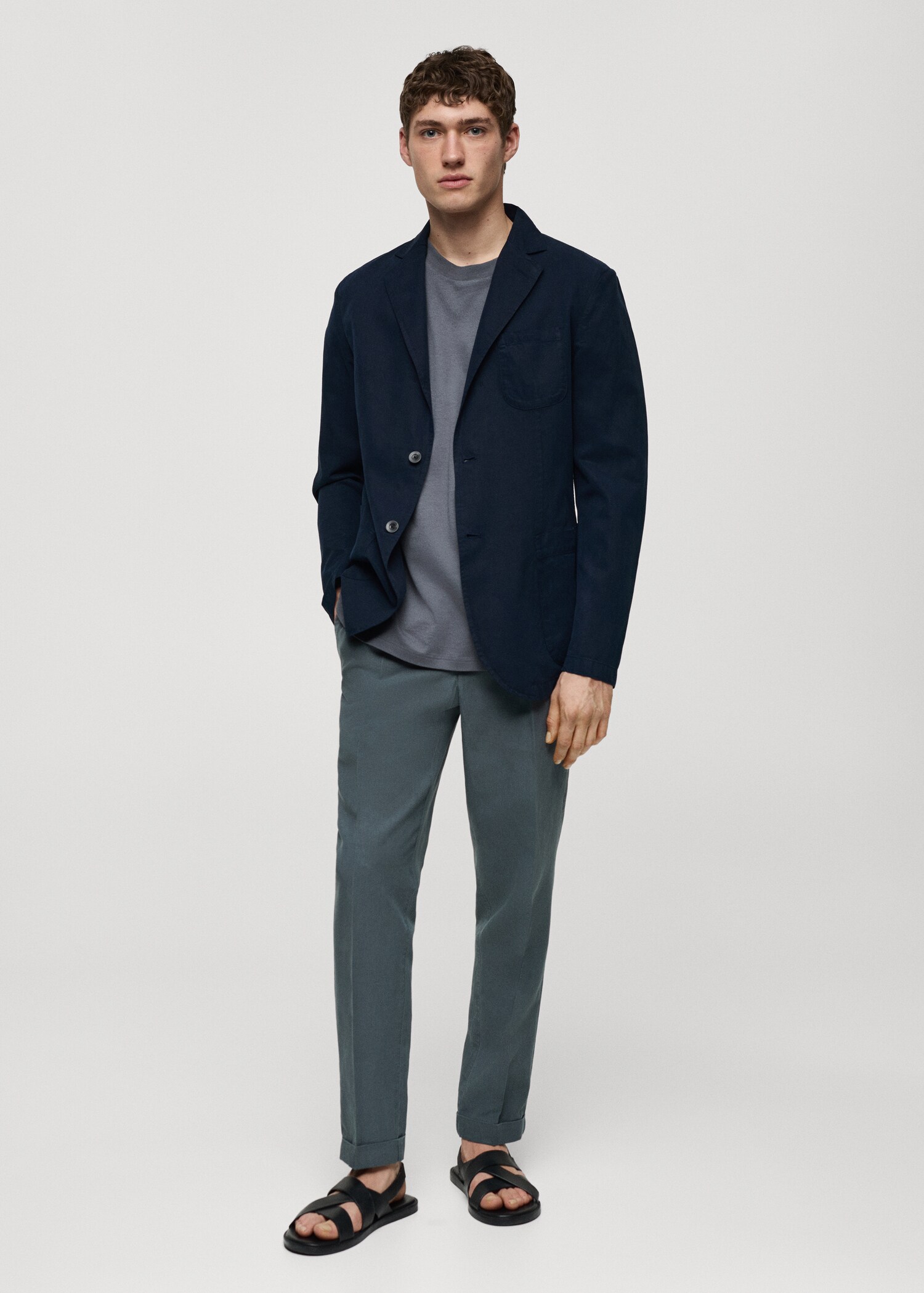 Veste slim fit lin coton - Plan général