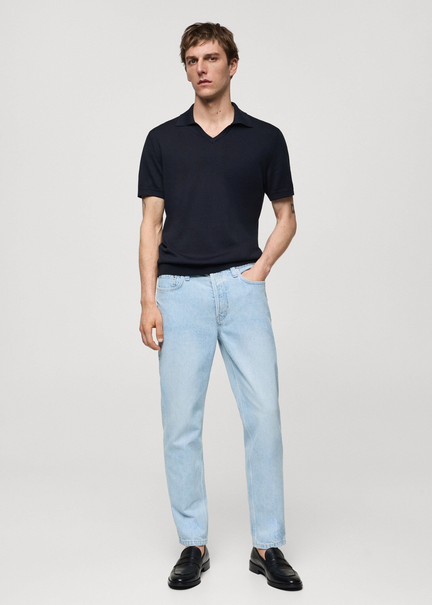 Regular fit cotton tencel jeans BERTO® - General plane