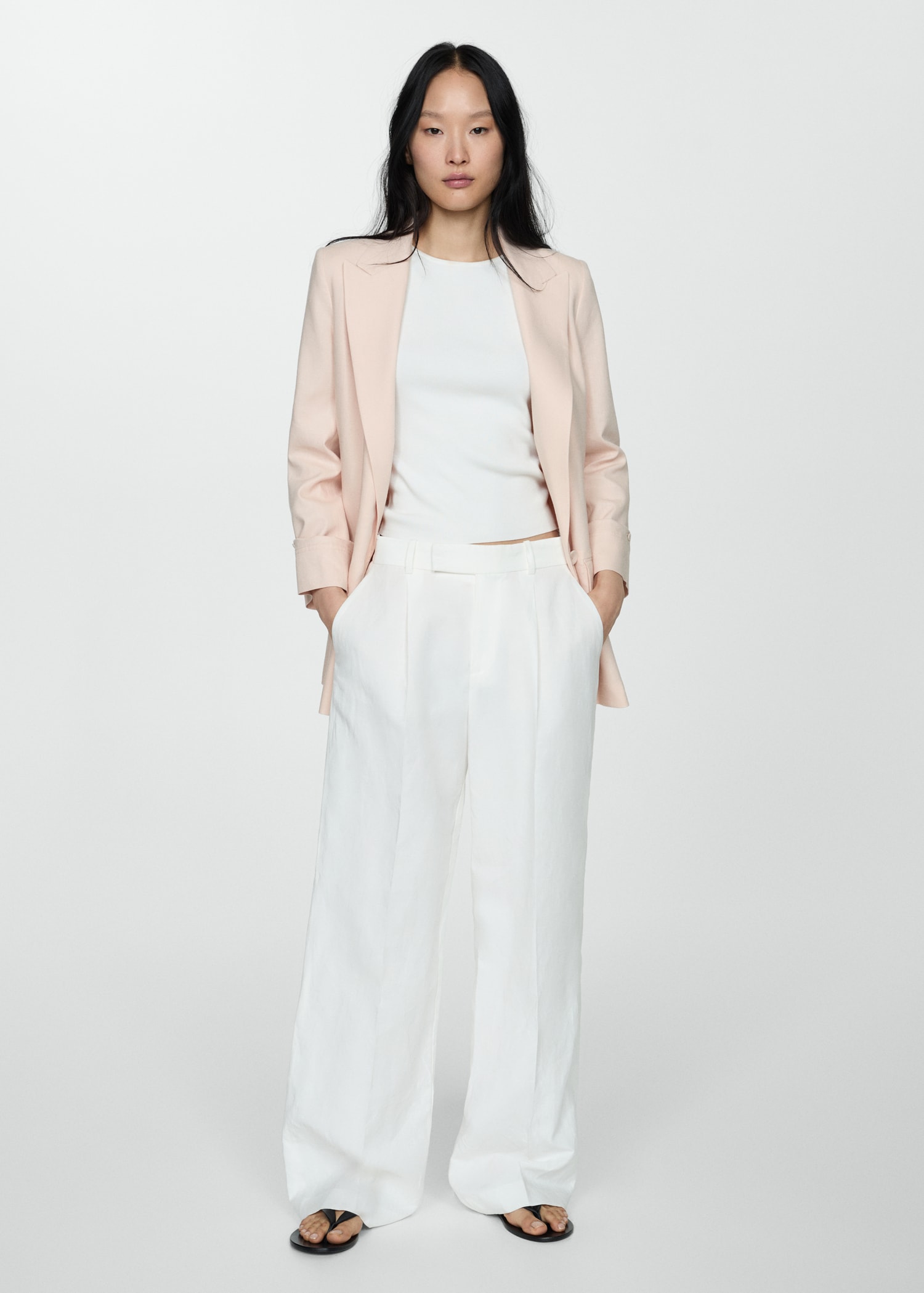 Blazer lin poignets boutonnés - Plan général