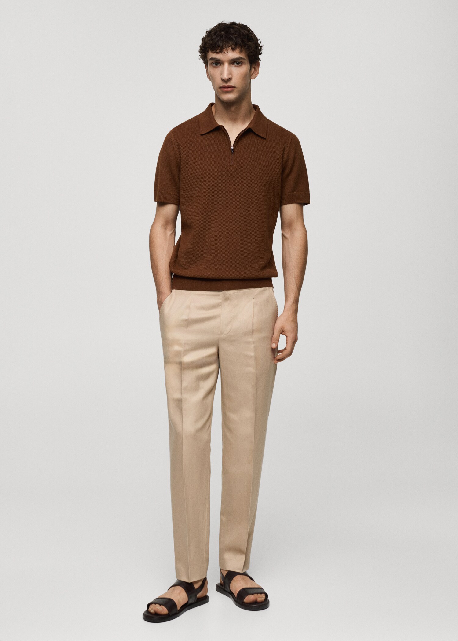 Pantalon Tencel lin pinces - Plan général