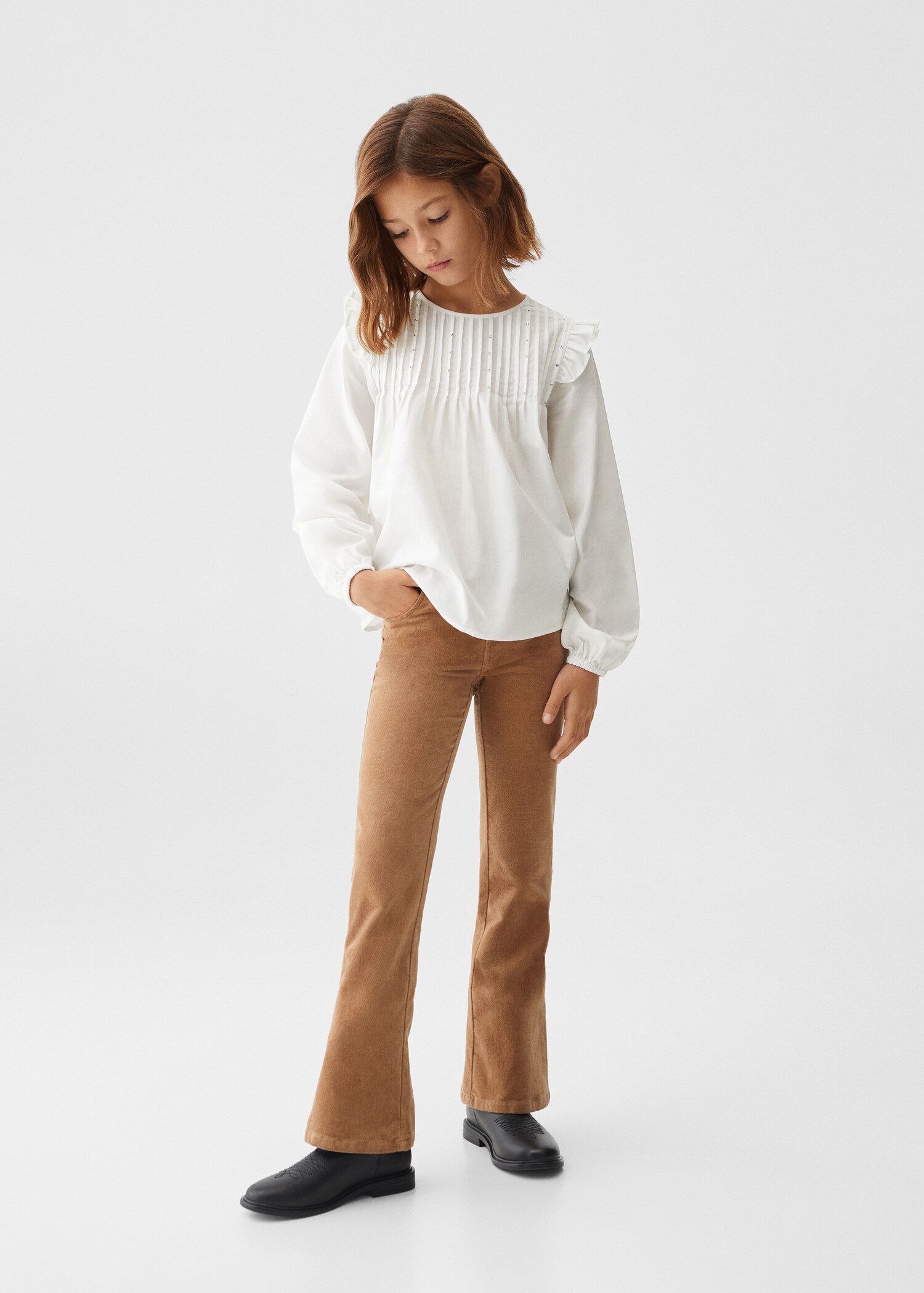 Ruffled cotton blouse - General plane