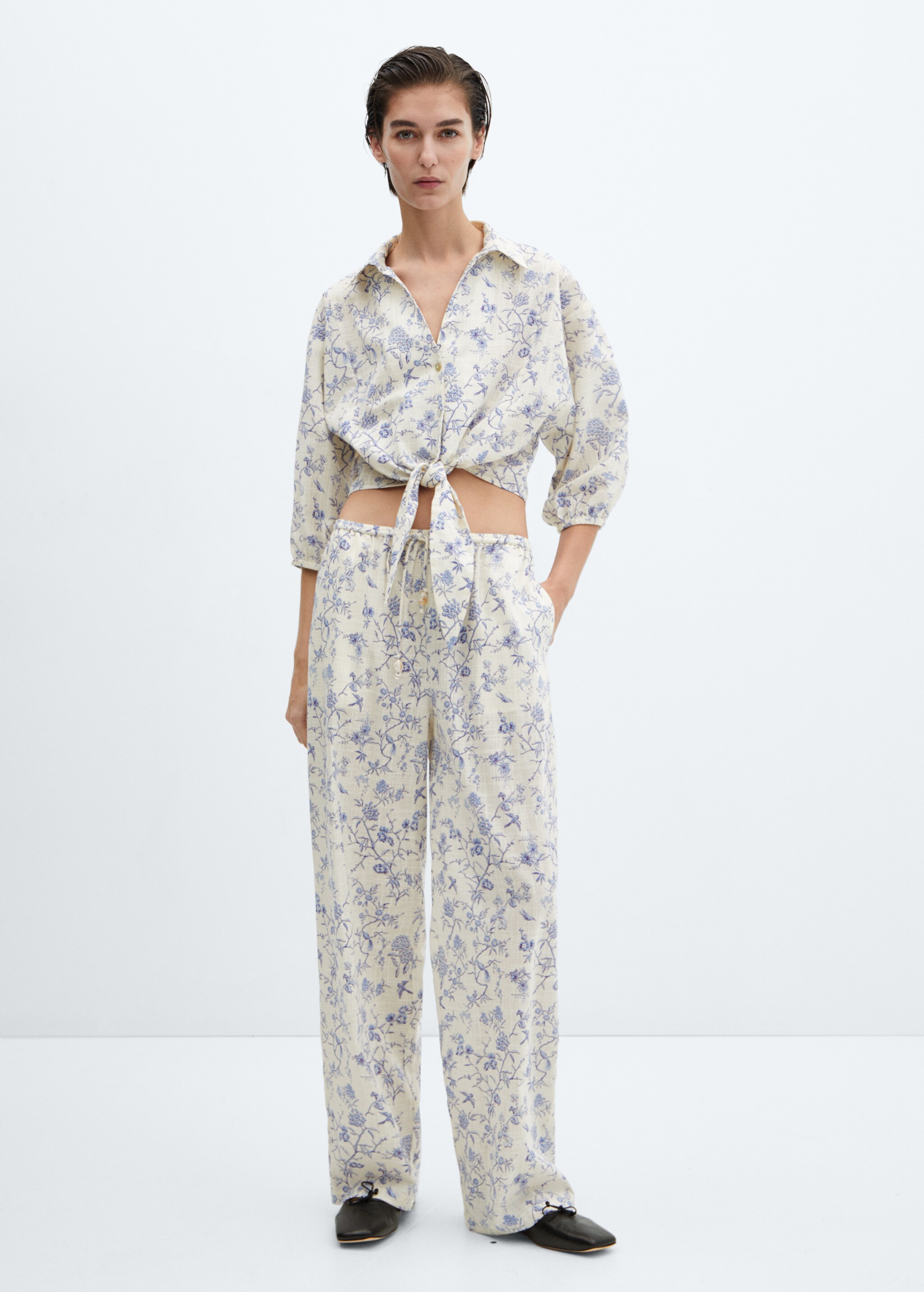 Printed cotton trousers - General plane