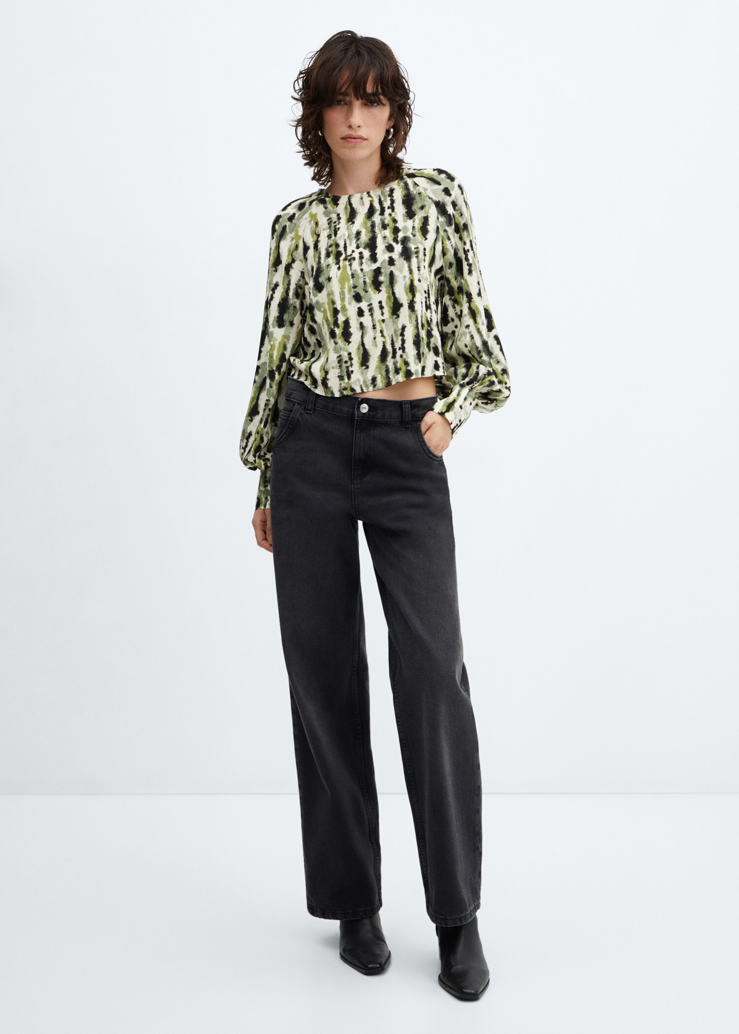 Bow printed blouse - General plane