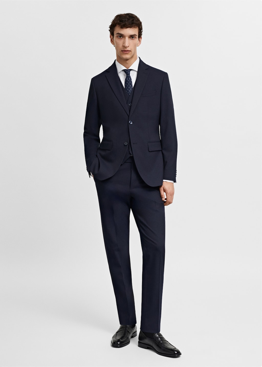 MANGO MAN Stretch fabric slim fit suit jacket navy 36 Man