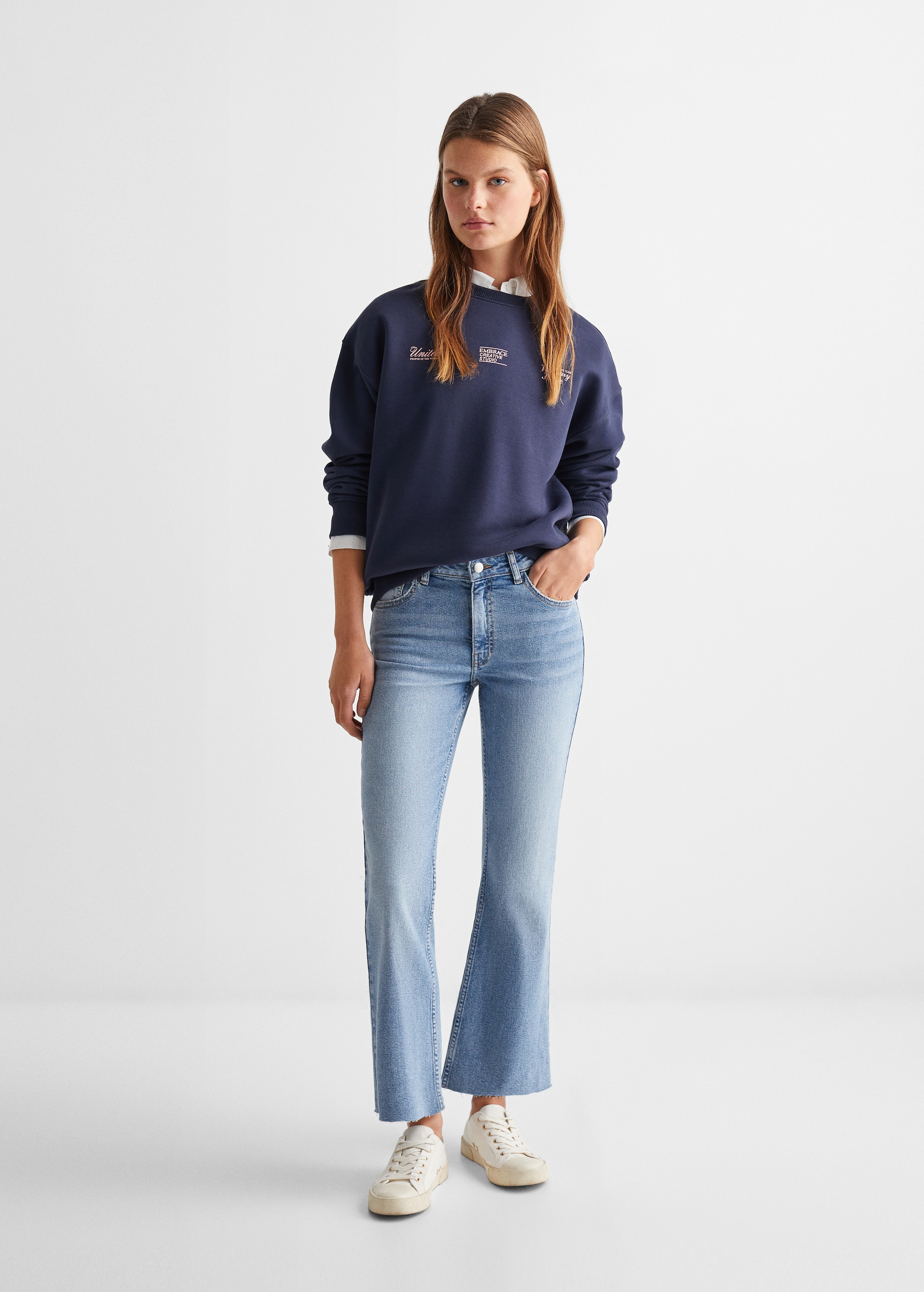 Jeans flare crop - Plano general