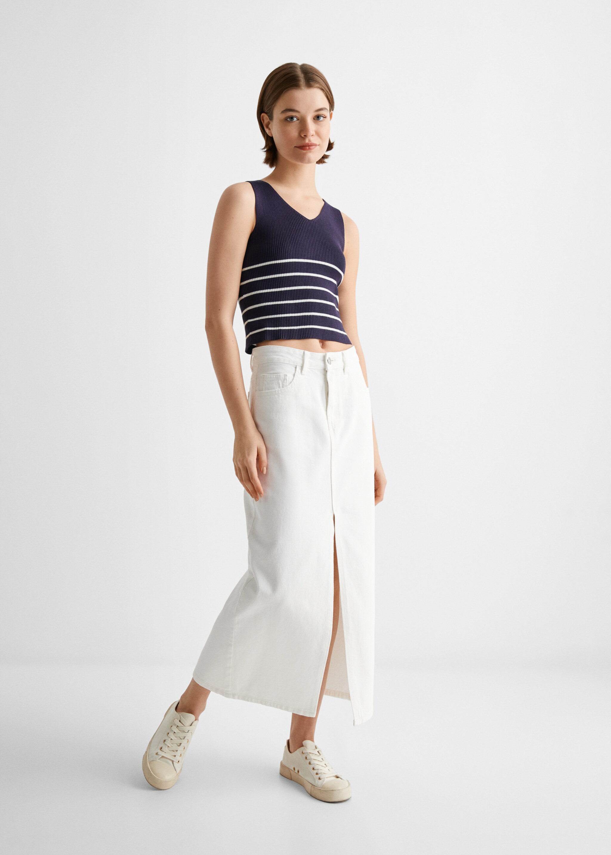 Slit denim skirt - General plane