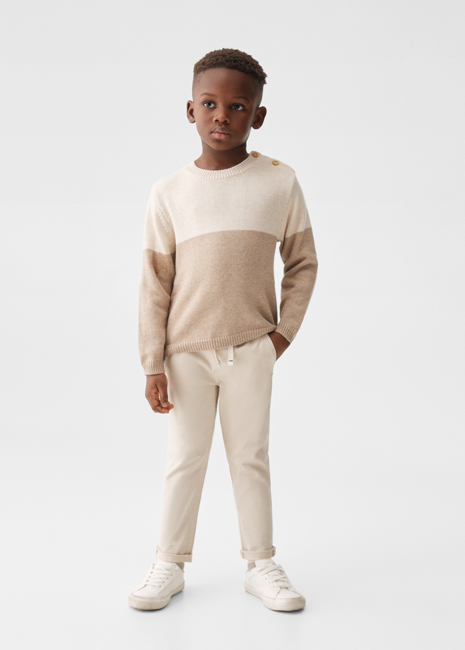 Contrast waistband chinos - General plane