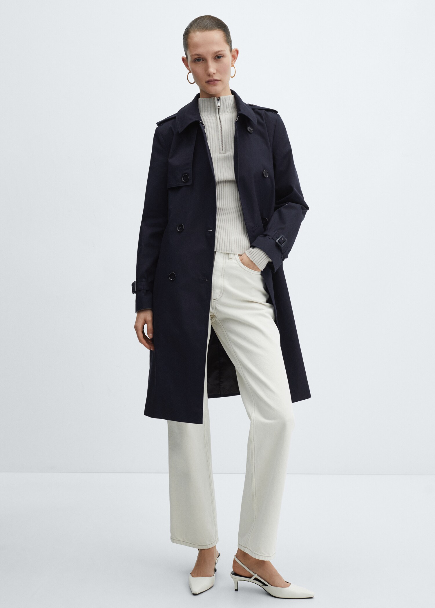 Classic trench coat with belt - General plane