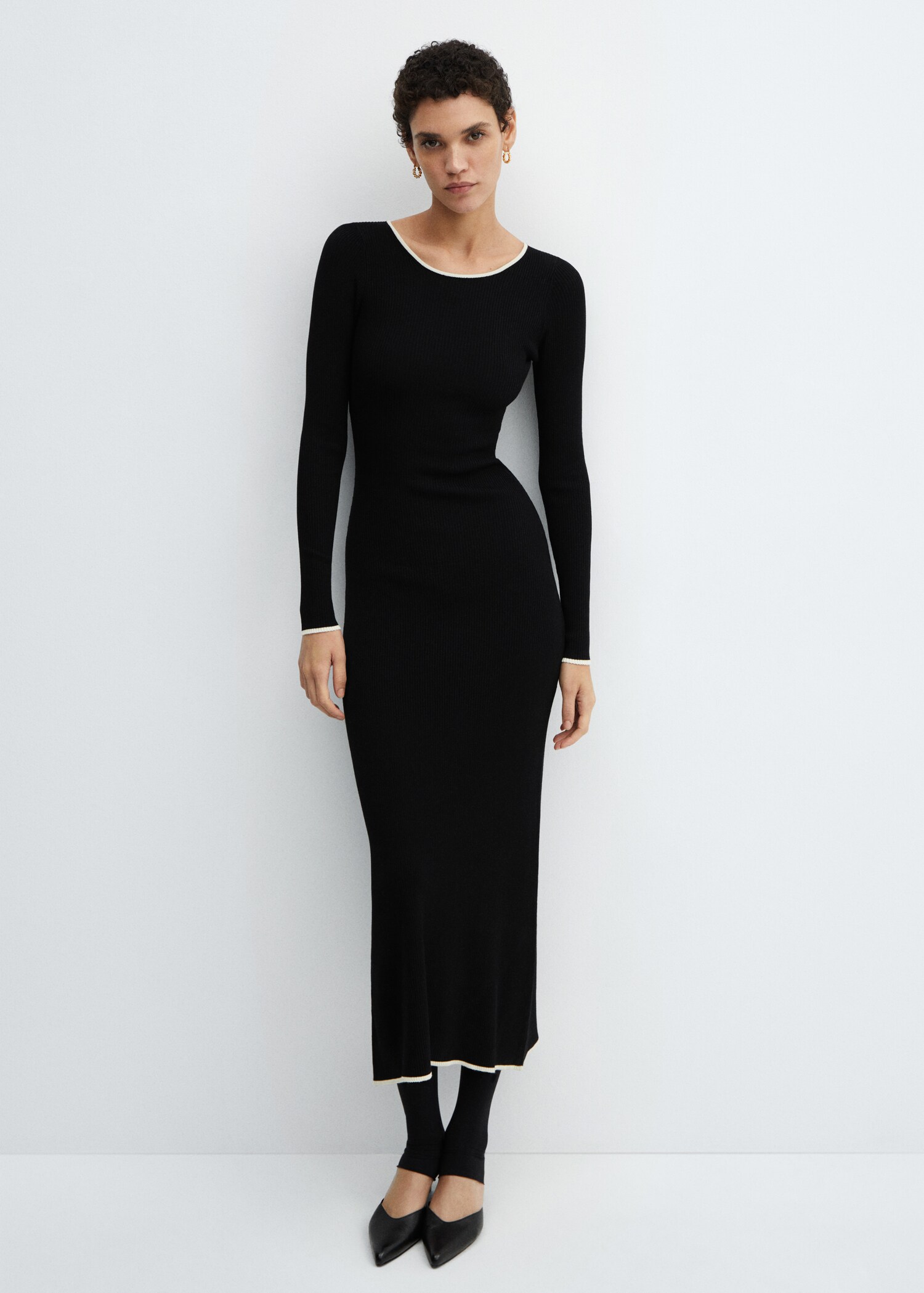 Contrast trim dress - General plane