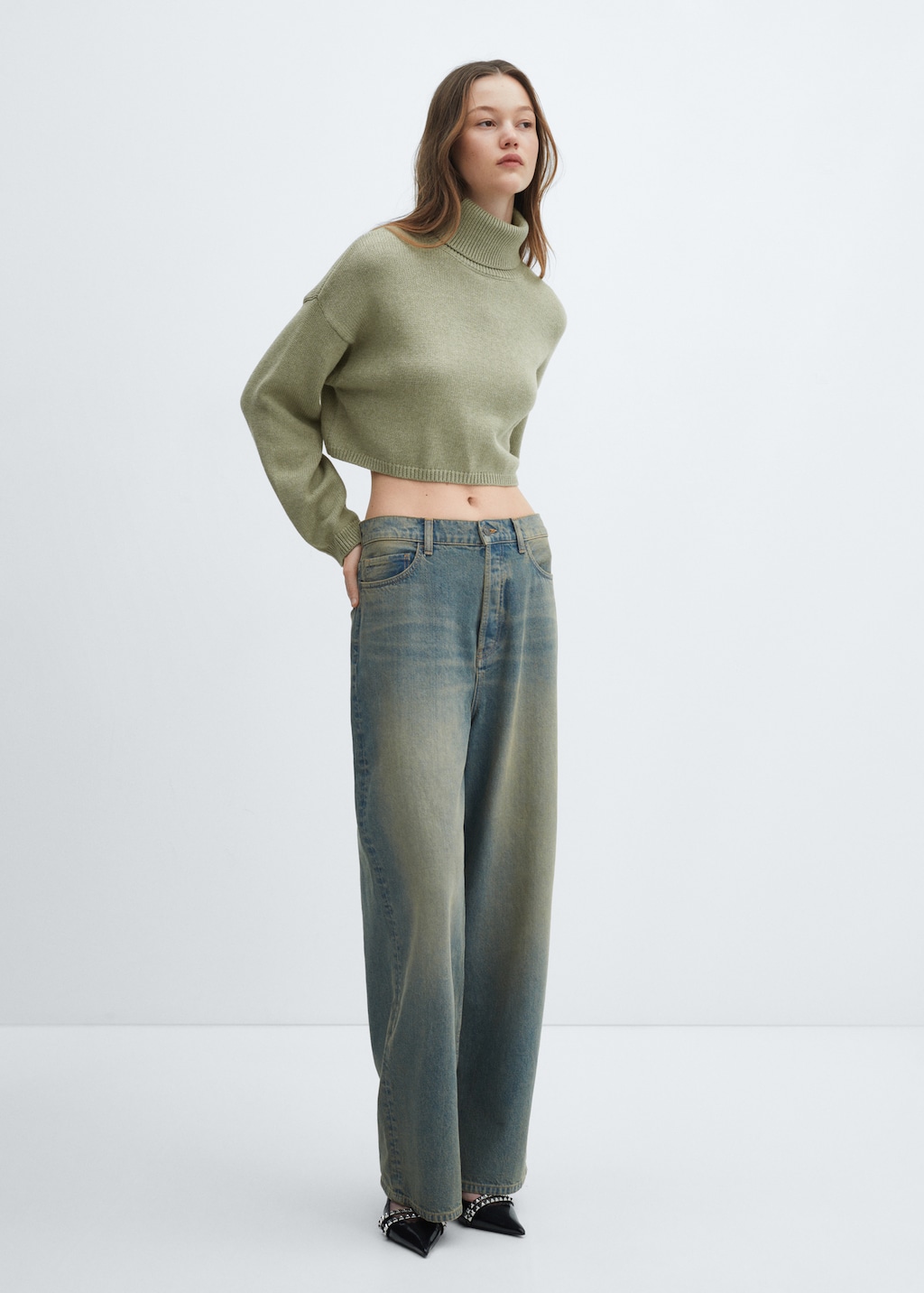【新品未使用】IKKUNA イクナ turtle-neck sweater Women's Black Regenerative Merino Wool Turtleneck Sweater