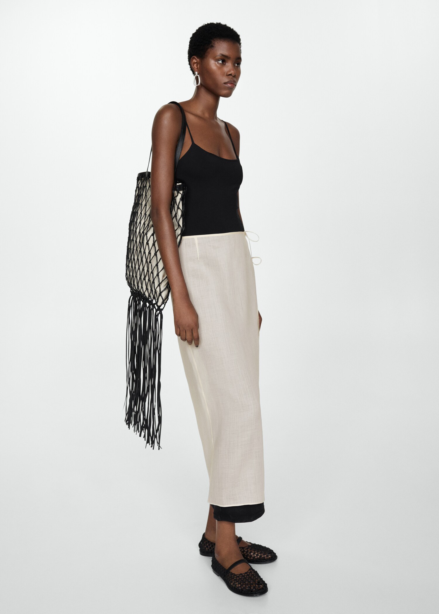 Ramio pareo skirt with slit - General plane