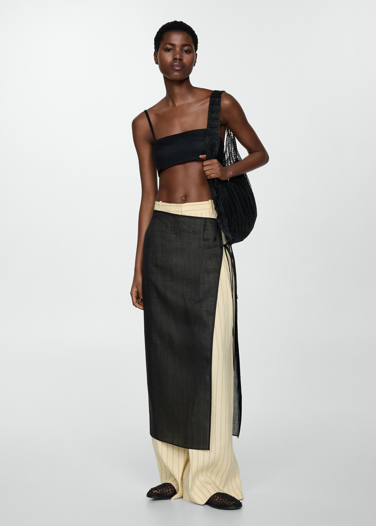 Ramio pareo skirt with slit - General plane